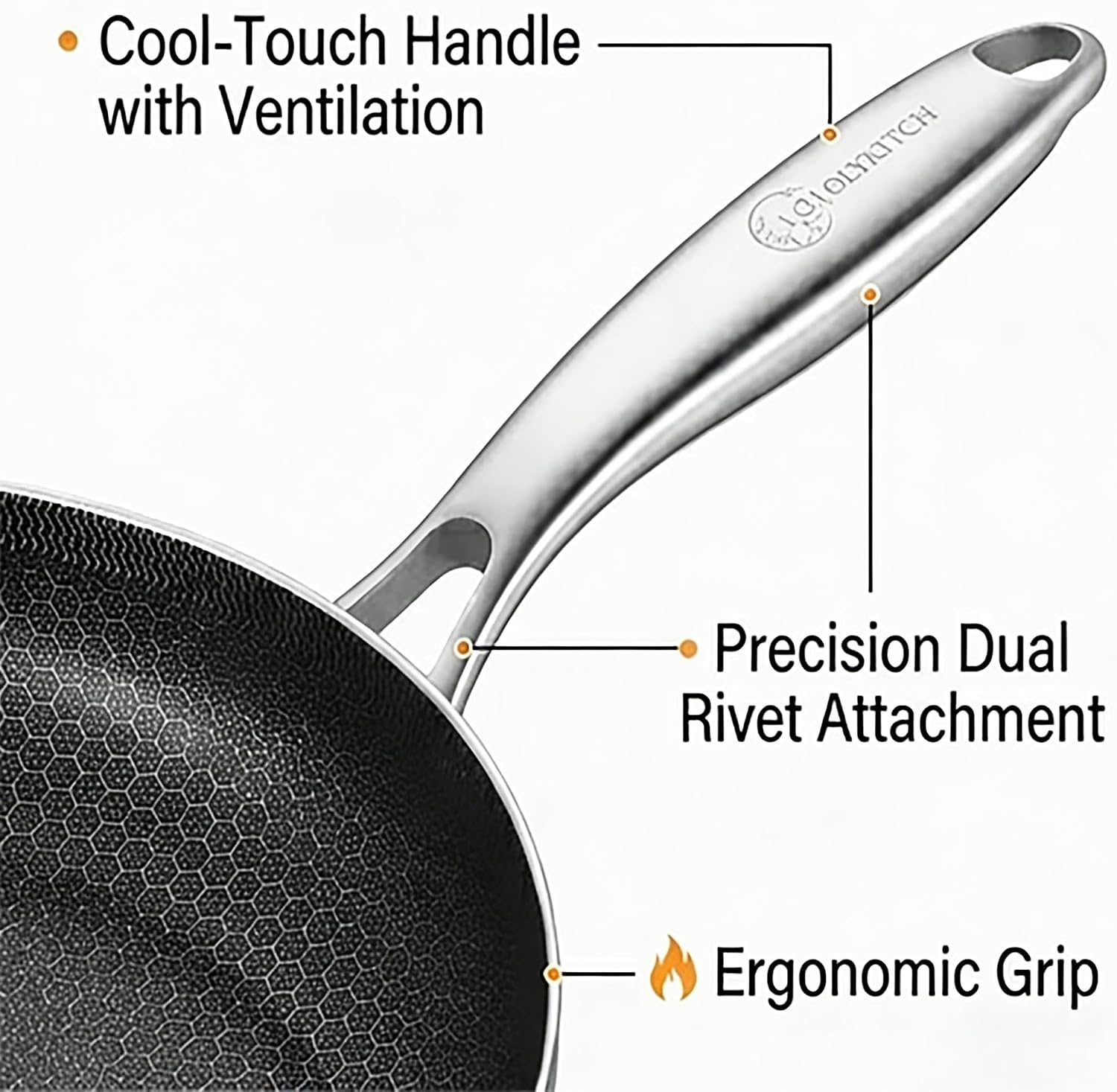 Thumbnail 5 de LOLYKITCH 8.5-Inch Hybrid Non-Stick Frying Pan with Glass Lid, Tri-Ply Steel