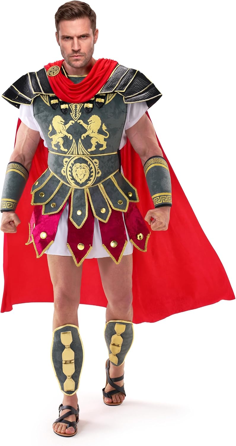Detalle 2 de Spooktacular Creations Brave Men's Roman Gladiator Costume Set with Cape and Armor