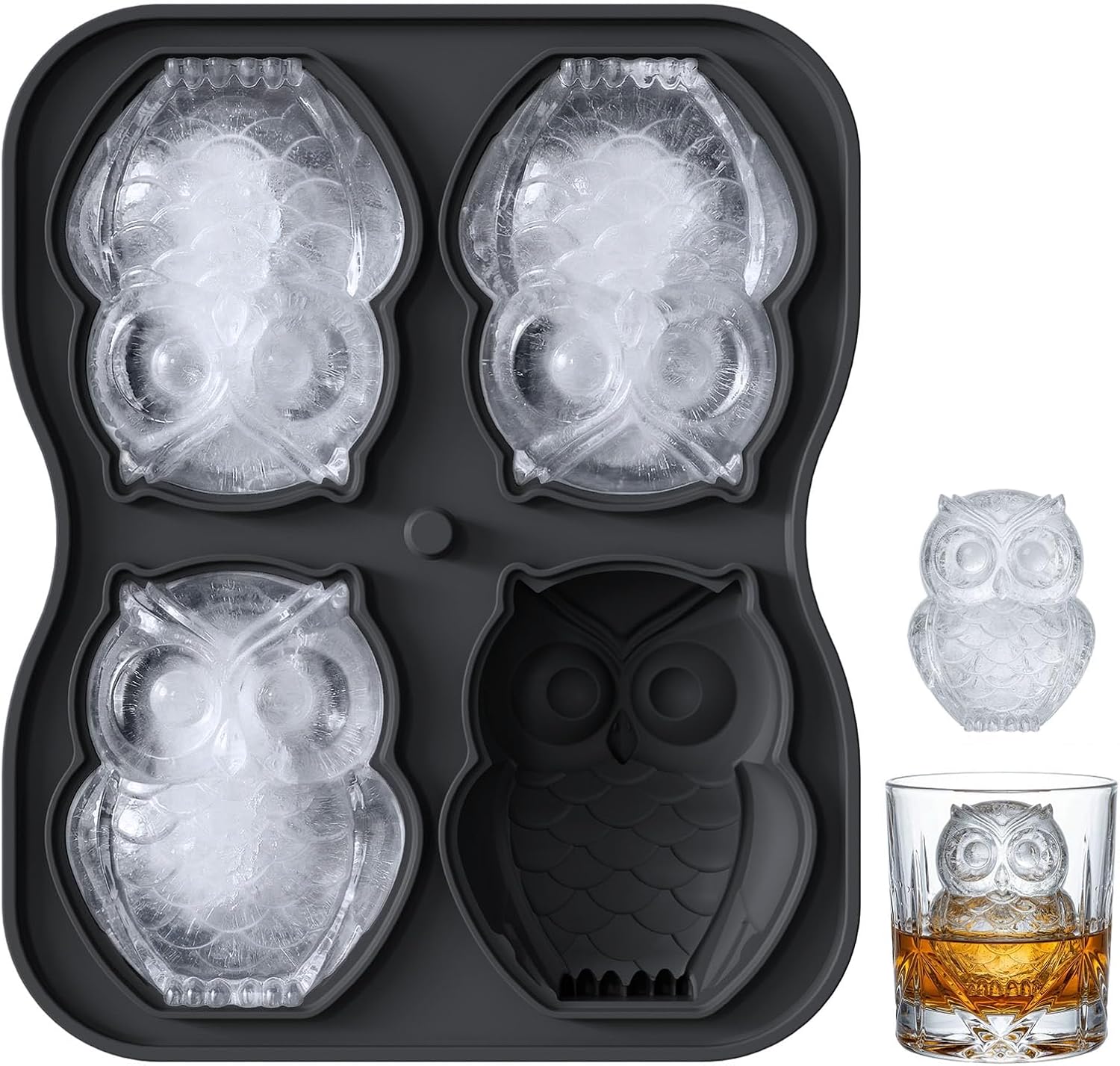 Detalle de Eiswürfelform Groß aus BPA-freiem Silikon mit Deckel – Große Eiswürfel für Cocktails, Whiskey & Getränke