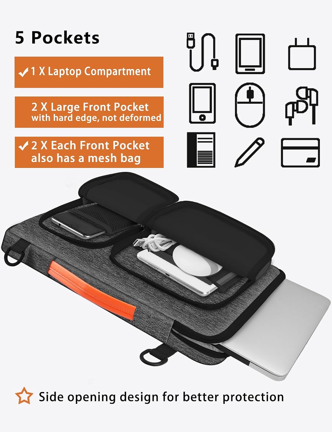 Detalle 2 de Alfheim Laptop Bag 14-14.2 inch: Waterproof, Shockproof and Lightweight Briefcase