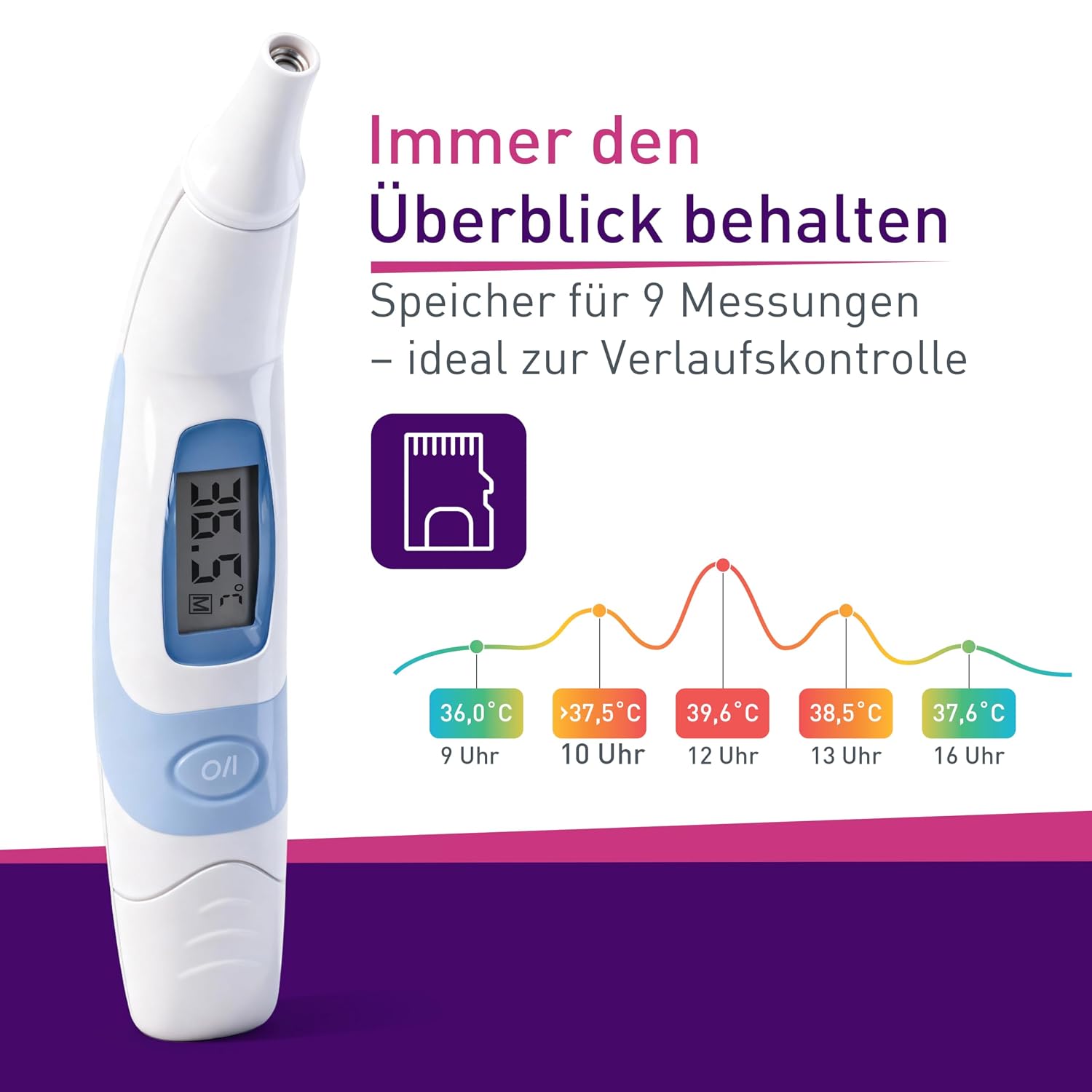 Detalle de scala SC 8172 infrarood oorthermometer met 9 geheugenplaatsen en koortsalarm