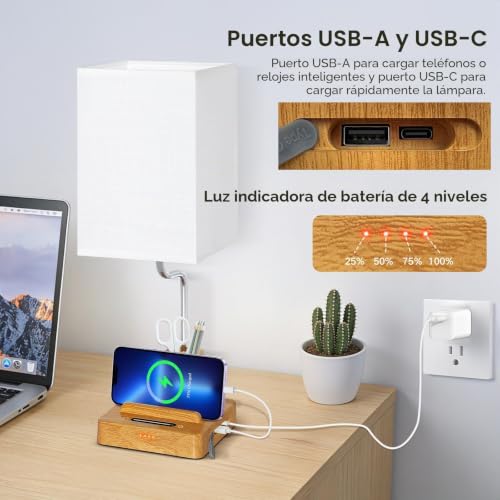 Thumbnail 4 de OUTON Lámpara de Mesa Inalámbrica con Portalápices