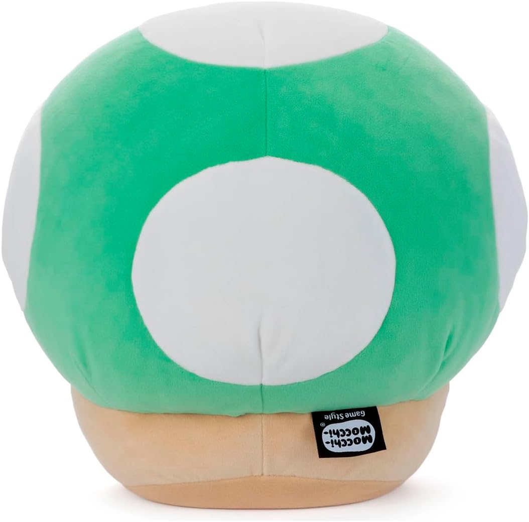 Detalle de タカラトミーアーツ スーパーマリオ Mocchi-Mocchi-GameStyle 1UPキノコ ぬいぐるみ 高さ約35cm