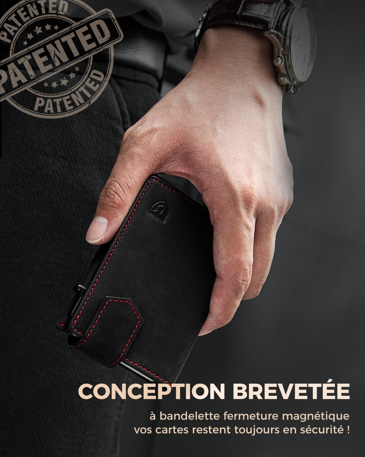 Thumbnail 2 de LORZOR Portefeuille homme XXL avec porte-monnaie, porte-cartes cuir et blocage RFID