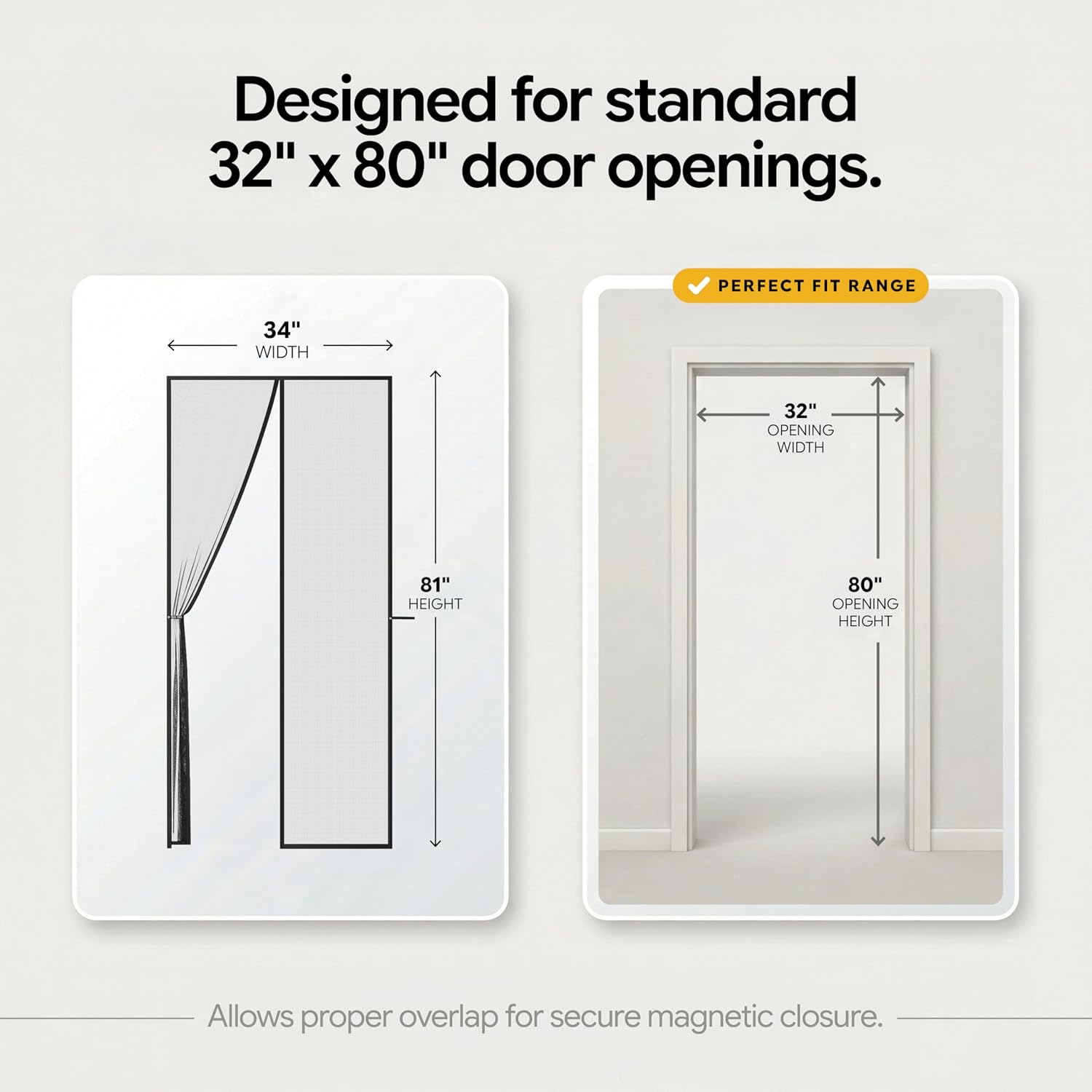 Thumbnail 1 de AUGO Fiberglass Magnetic Fly Screen Door 87 x 207cm – Self Sealing, Heavy Duty & Hands-Free (Pet & Kid Friendly)