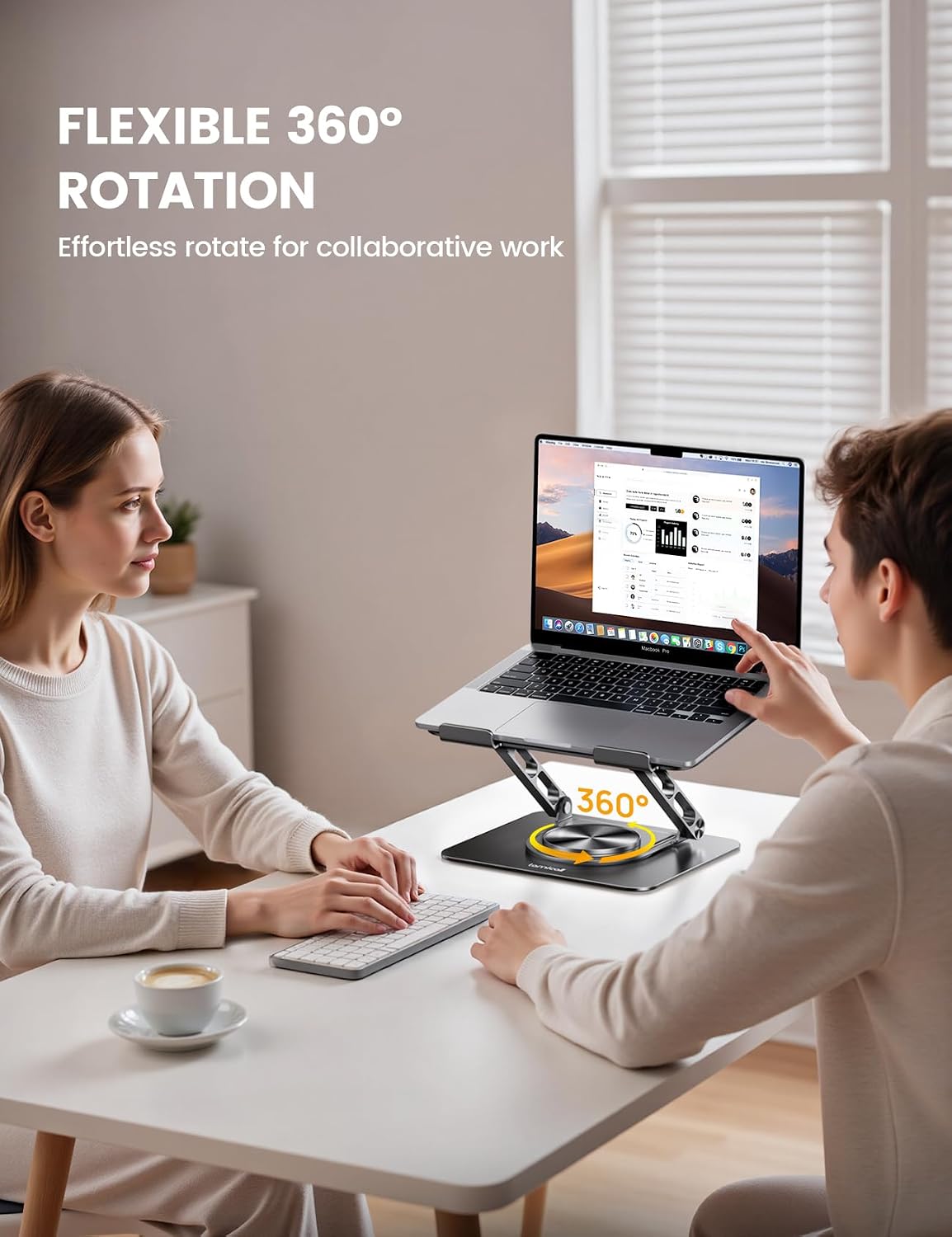 Detalle 2 de Lamicall Laptop Stand Desk 360° Rotatable