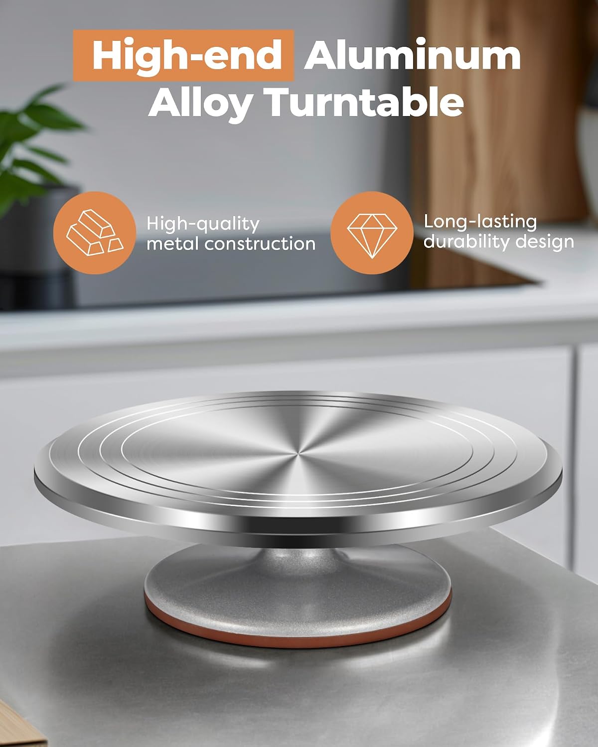 Thumbnail 5 de Kootek Aluminium Alloy Revolving Cake Stand 12" ๐ฐ