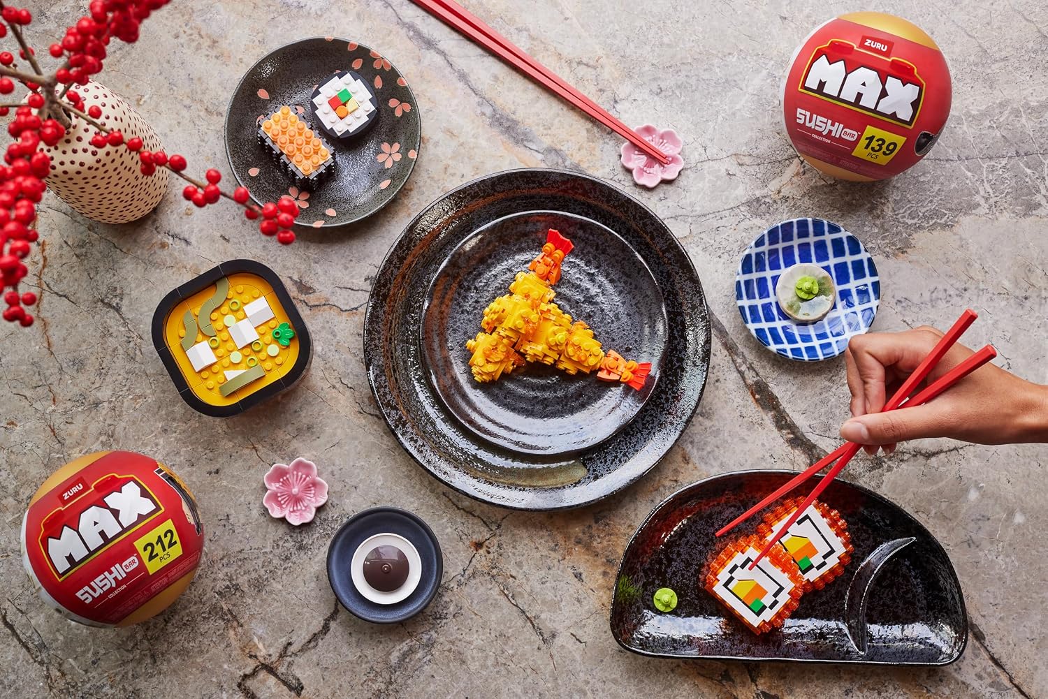 Detalle 2 de MAX Premium Sushi Bar Collection (Tempura) von ZURU – Klemmbausteine für Sushi-Fans und Sammler