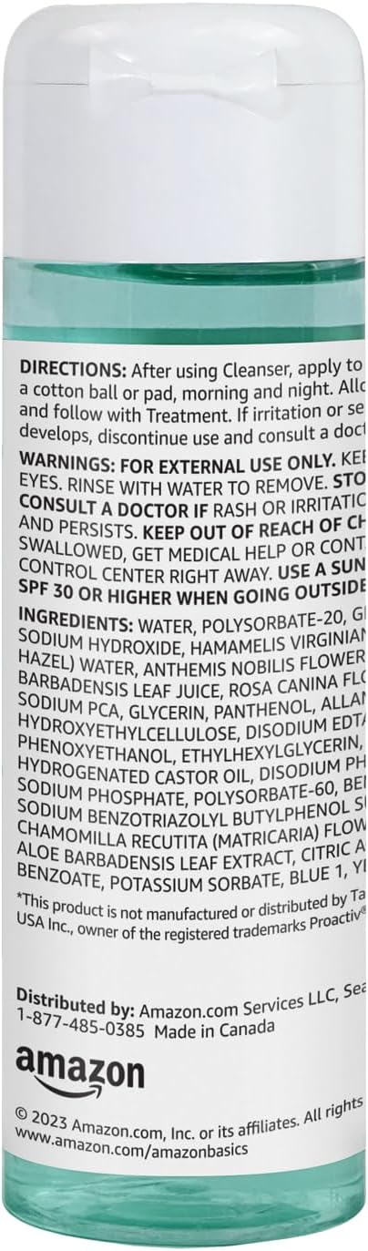 Detalle de Amazon Basics 3-Step Acne Treatment System Revitalizing Face Toner (4 fl oz)