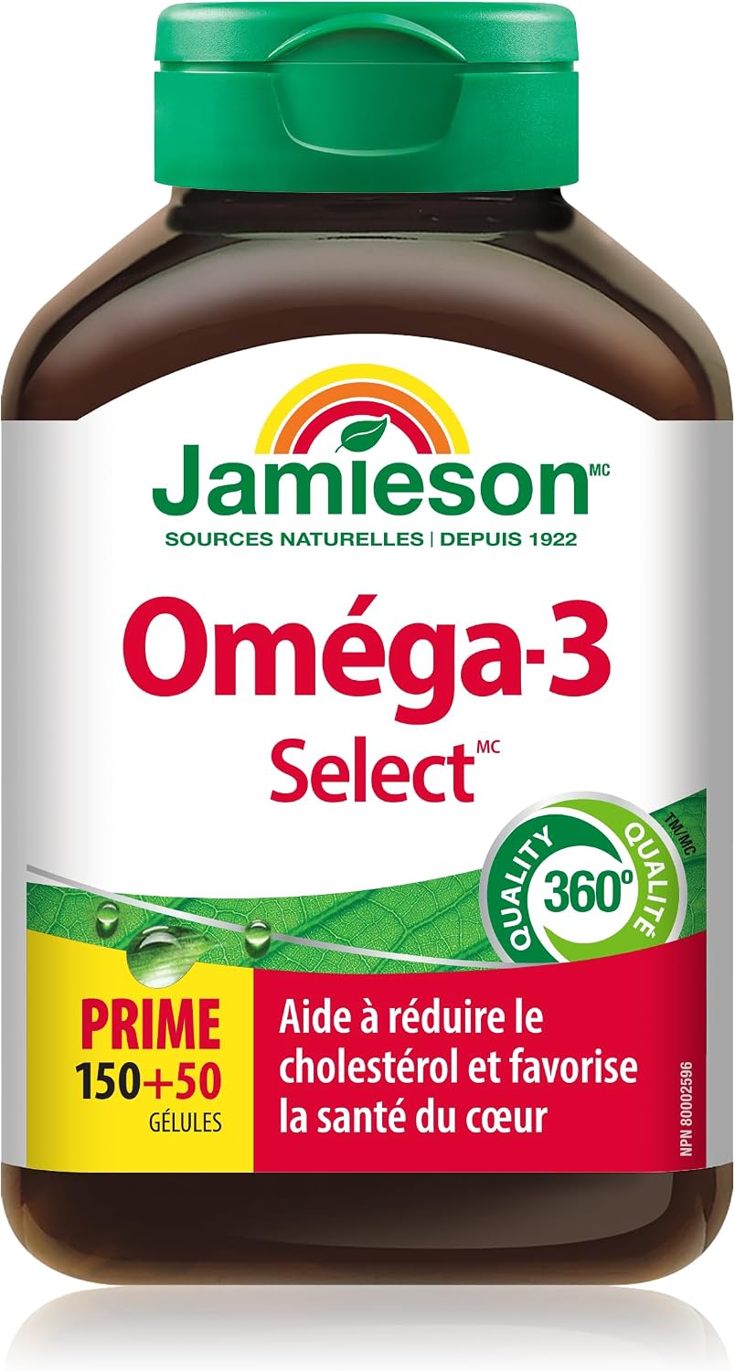 Detalle 2 de Jamieson 64642062321 Omega-3 Select 1,000 mg, 300 mg EPA + 200 mg DHA, 200 Softgels