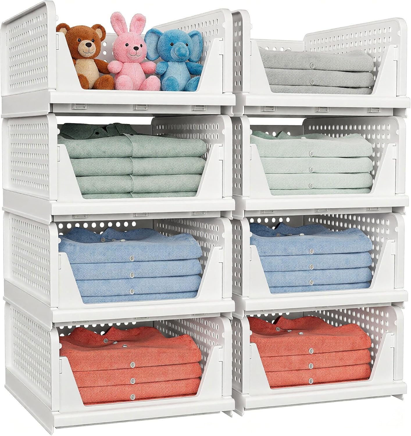 Detalle 2 de caktraie 4 Pack Stackable Closet Storage Basket 16.6"