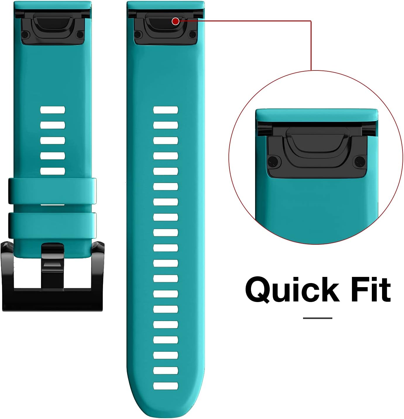 Detalle de Watch Strap for Garmin Fenix 5/5 Plus | Versatile Silicone Band Compatible with Fenix 6/6 Pro and Forerunner 935/945