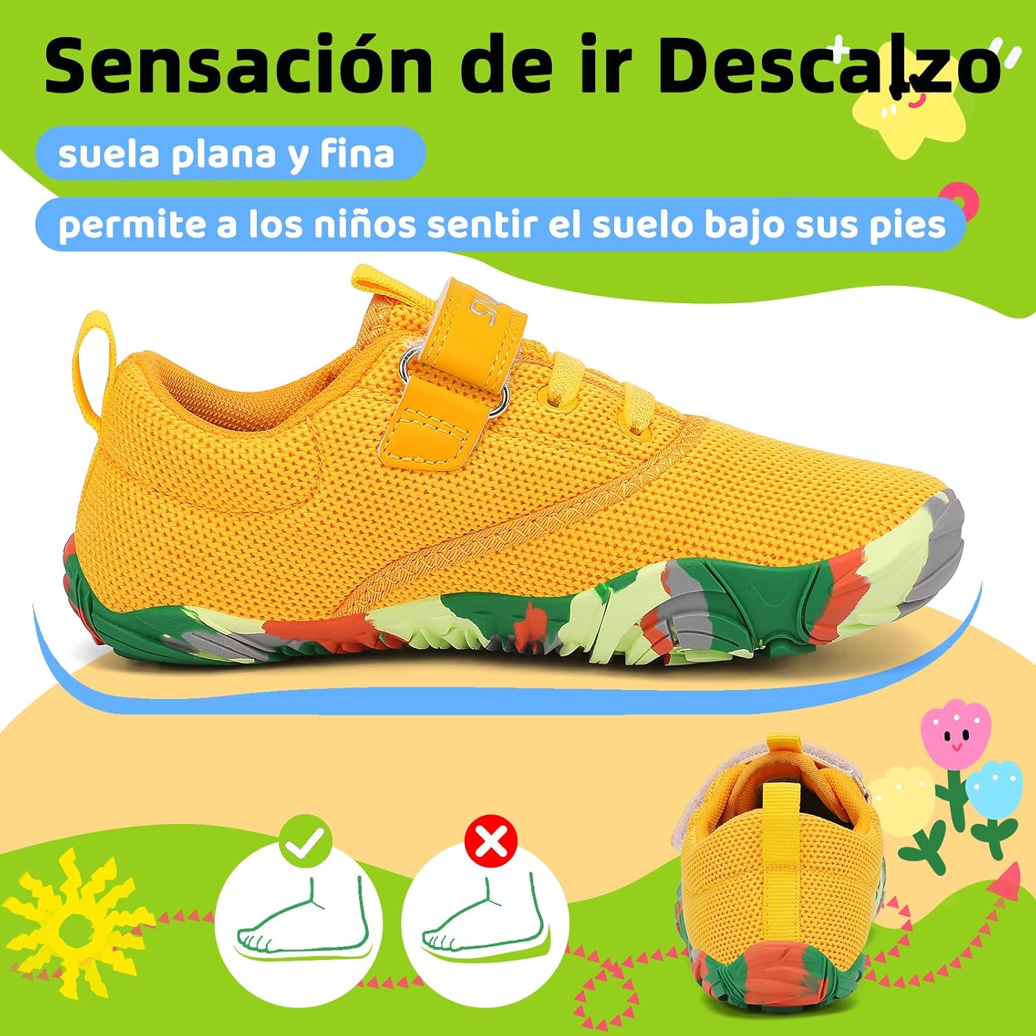 Detalle de SAGUARO Zapatillas Barefoot Niños suela 5 mm