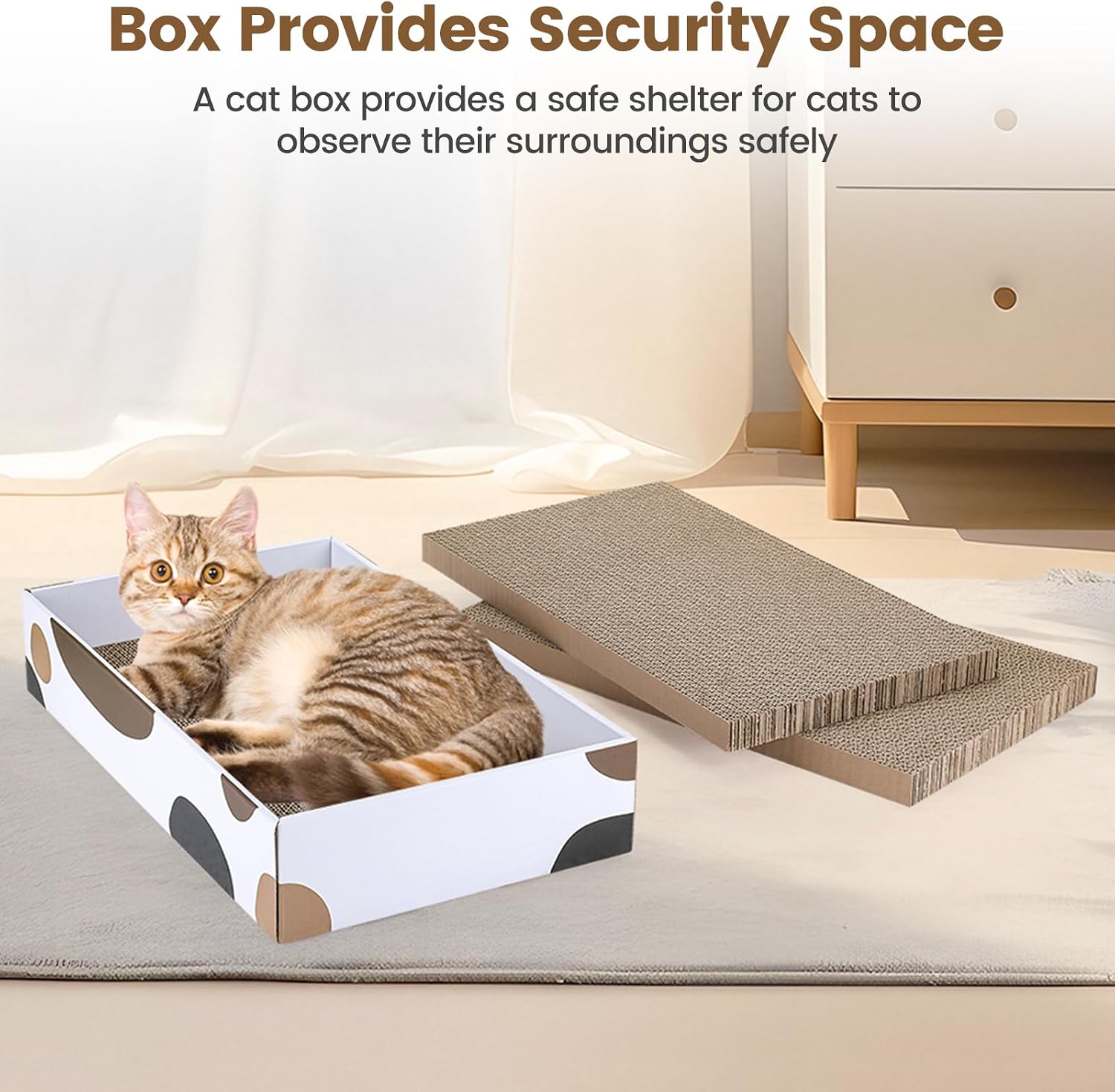 Thumbnail 6 de PETTOM Katzen-Kratzbretter aus Karton – 3er-Pack, 43 × 26 cm (je 42 × 25 × 2,5 cm) + kostenloses Katzenminze