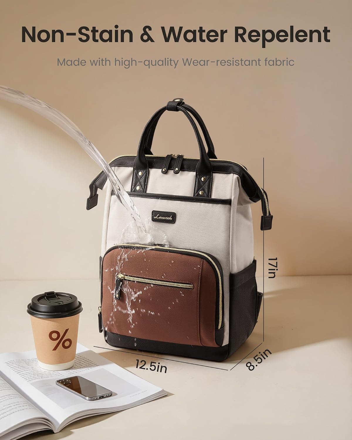 Thumbnail 4 de LOVEVOOK Laptop Backpack for Women with Giant Tumbler Holder | 17-Inch Professional Nurse/Teacher Backpack