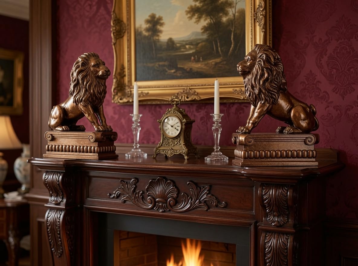 Detalle 1 de Bellaa Lion Bookends, Polyresin