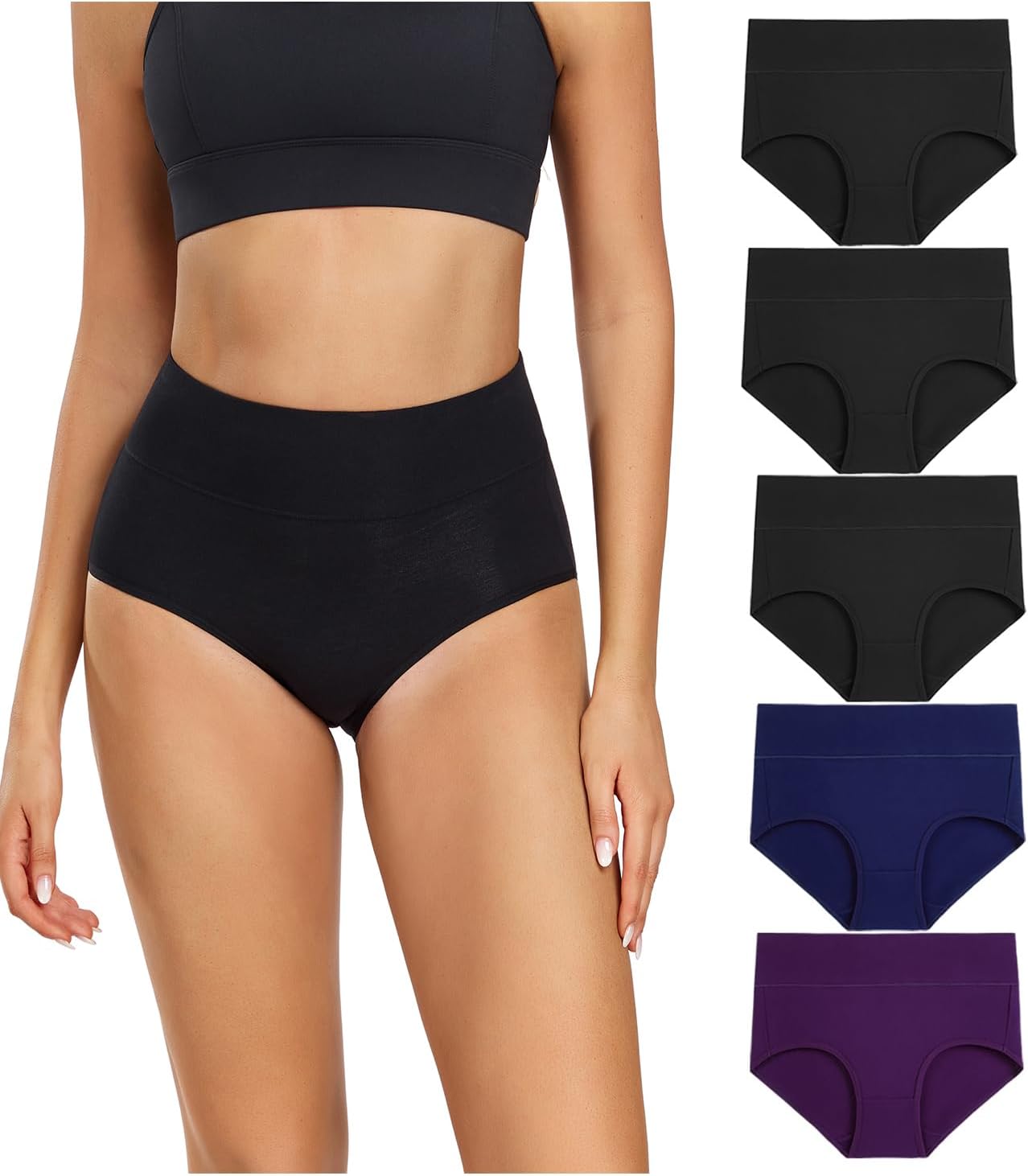 Thumbnail 5 de Culotte femme wirarpa coton taille haute lot 5