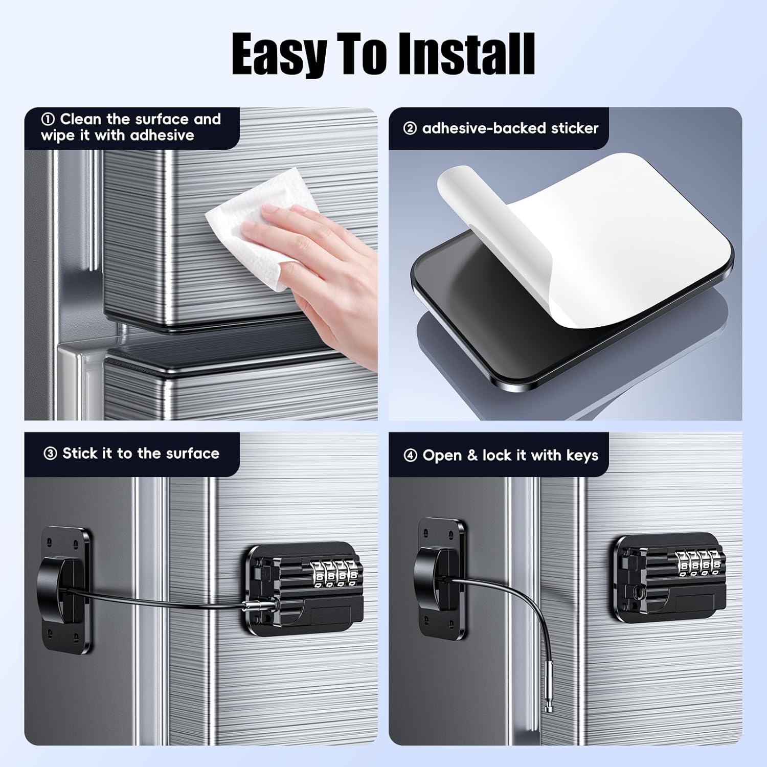 Thumbnail 1 de Refrigerator Locks with Password 2pcs