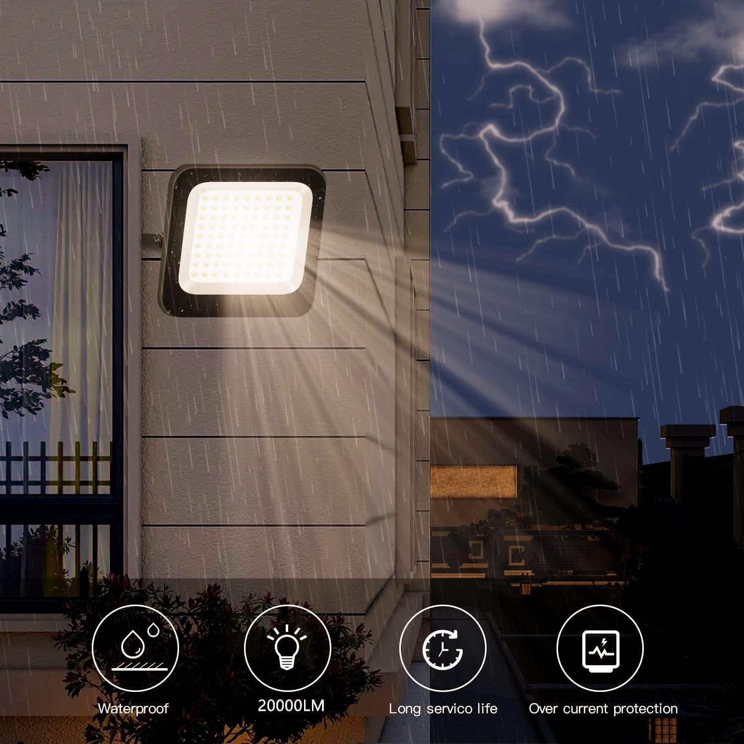 Thumbnail 3 de Projecteur LED Tayire 200W (20000 lm) 3000K IP65 pour extérieur, sécurité et éclairage de parkings