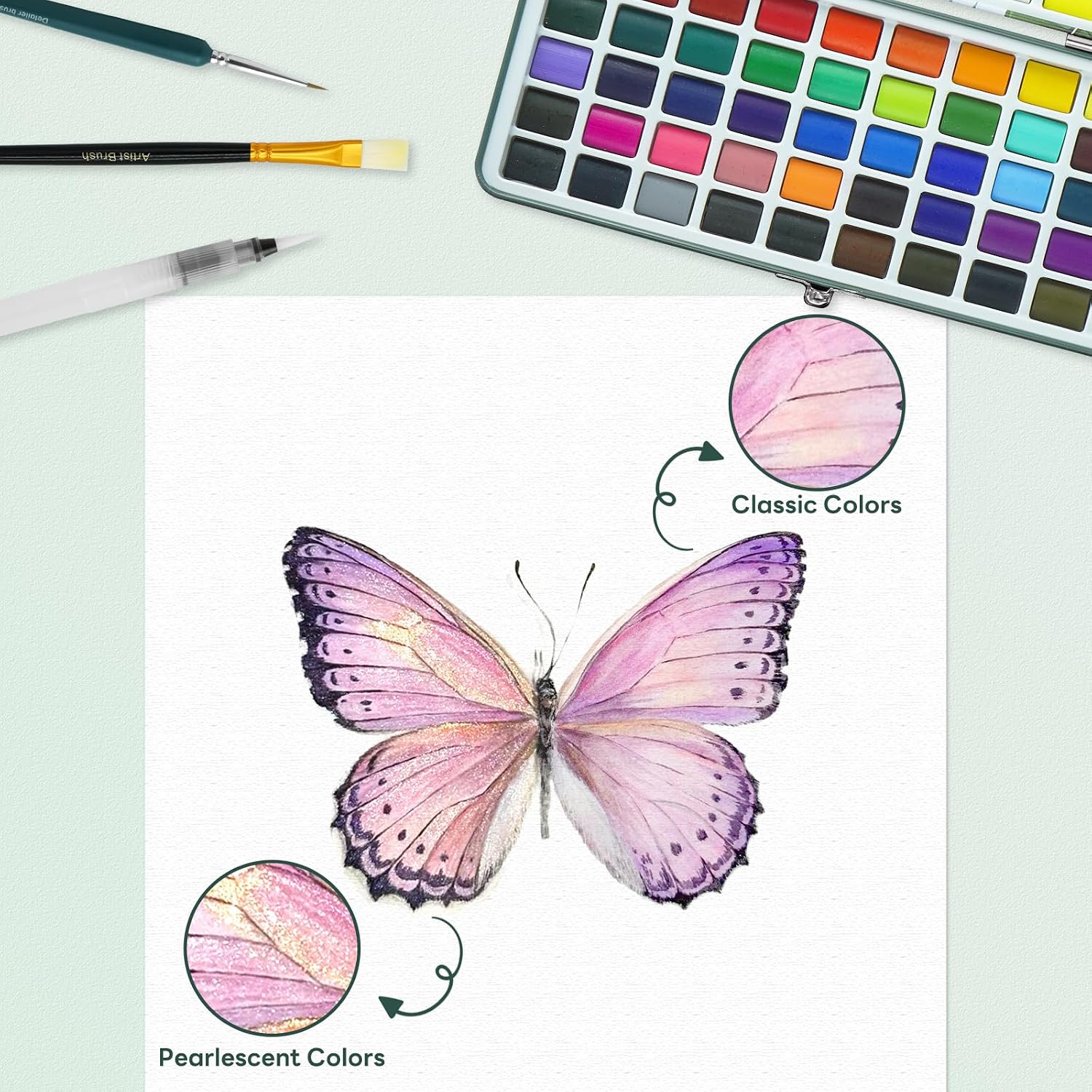 Detalle 2 de Watercolour Paint Set 100-piece kit 🎨