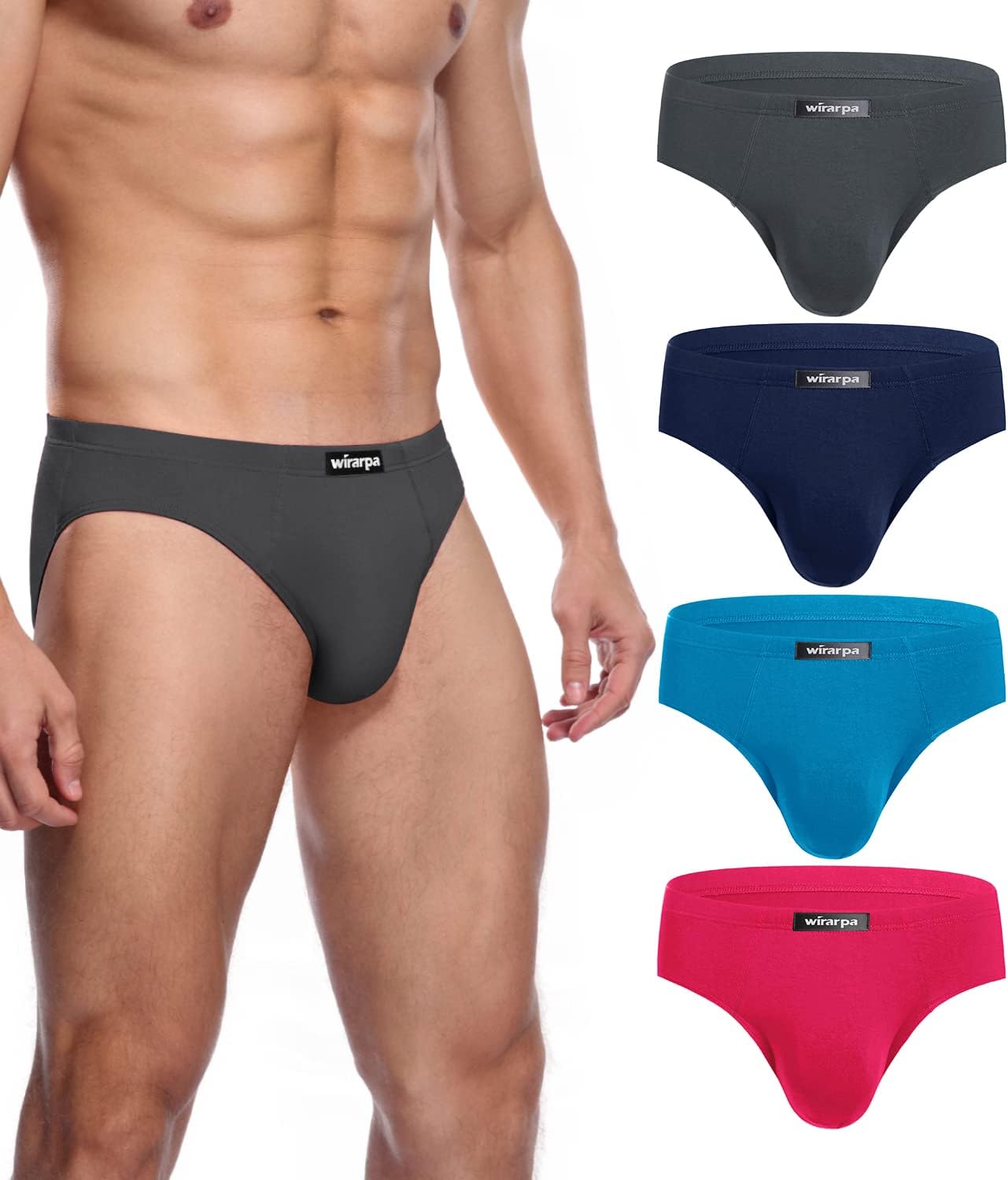 Thumbnail 6 de wirarpa Men's Modal Briefs Underwear – Soft Microfibre, No Front Open Pouch, Covered Waistband, Multipack