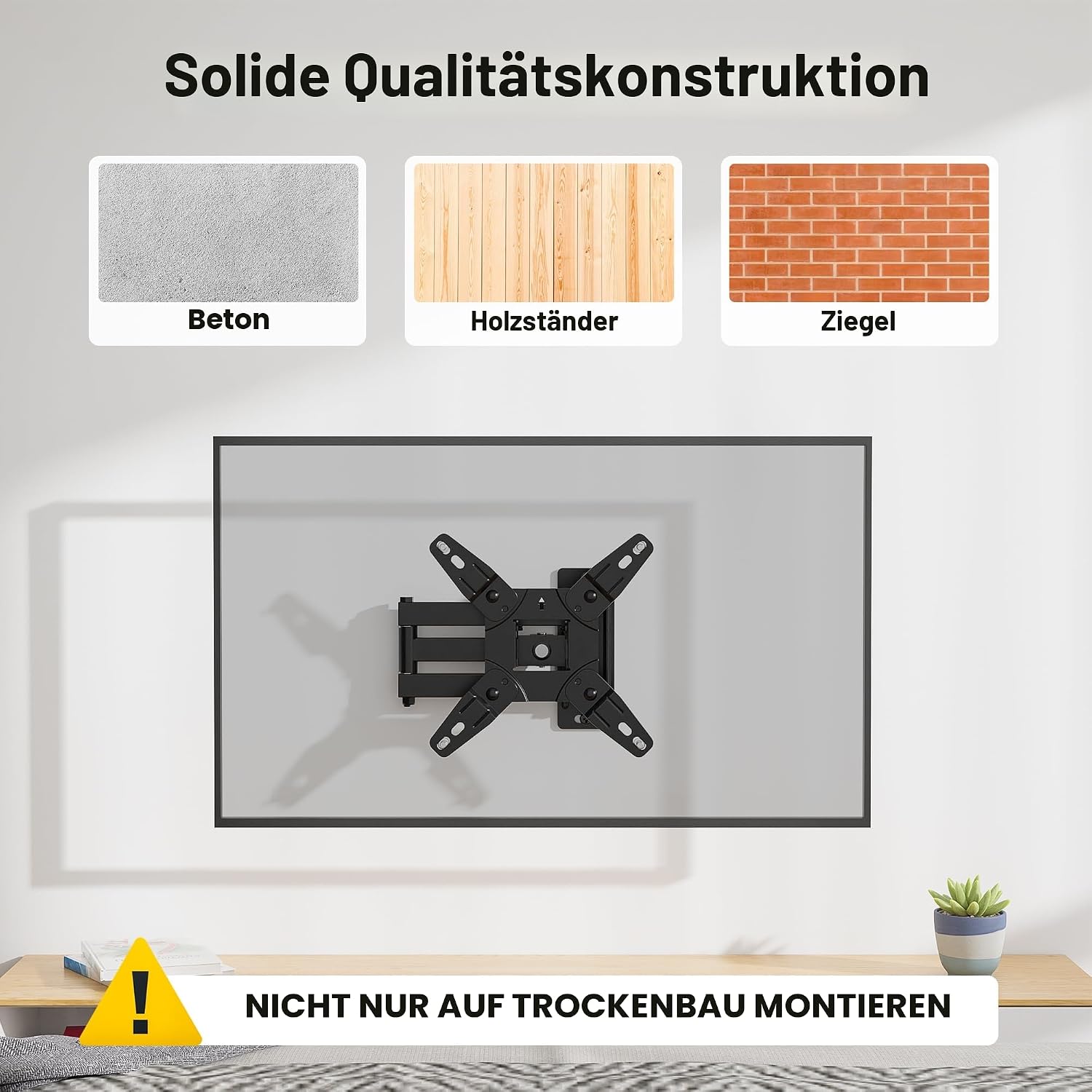 Thumbnail 5 de BONTEC TV-Wandhalterung Schwenk-/Drehbar 400 mm Auszug
