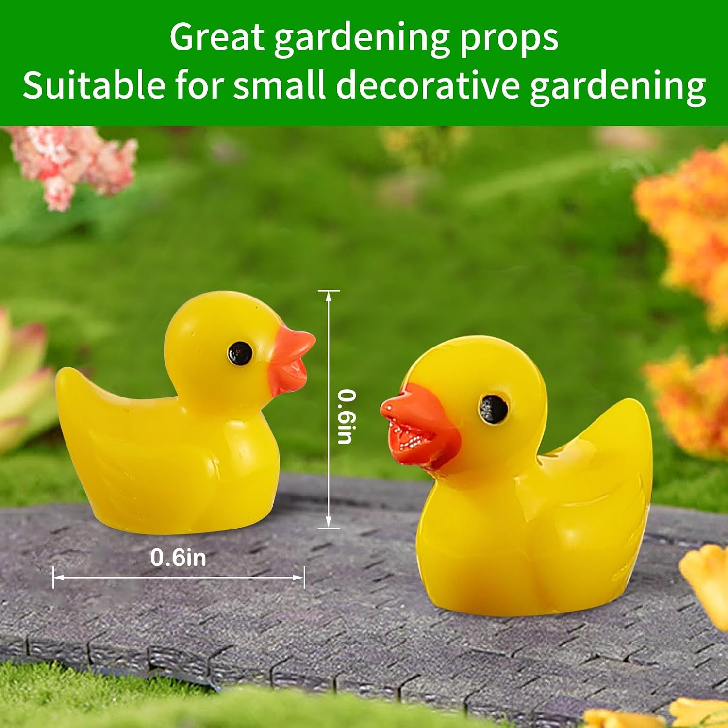 Detalle de 100 Pcs Mini Resin Ducks: Charming Tiny Ducks for Dollhouses, Gardens and DIY Crafts