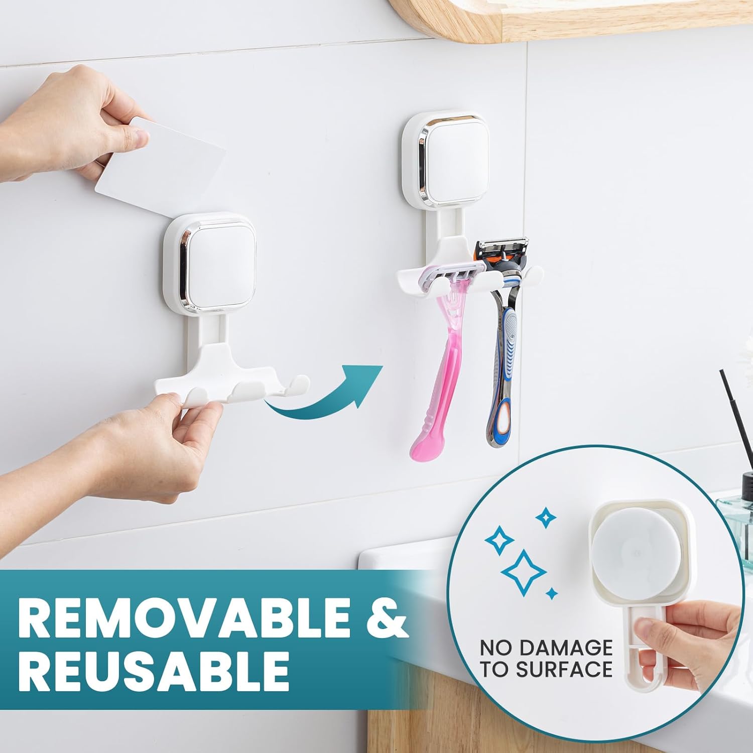 Thumbnail 5 de TAILI 💈 Pack de Ventosas para Maquinilla en Ducha, Impermeable