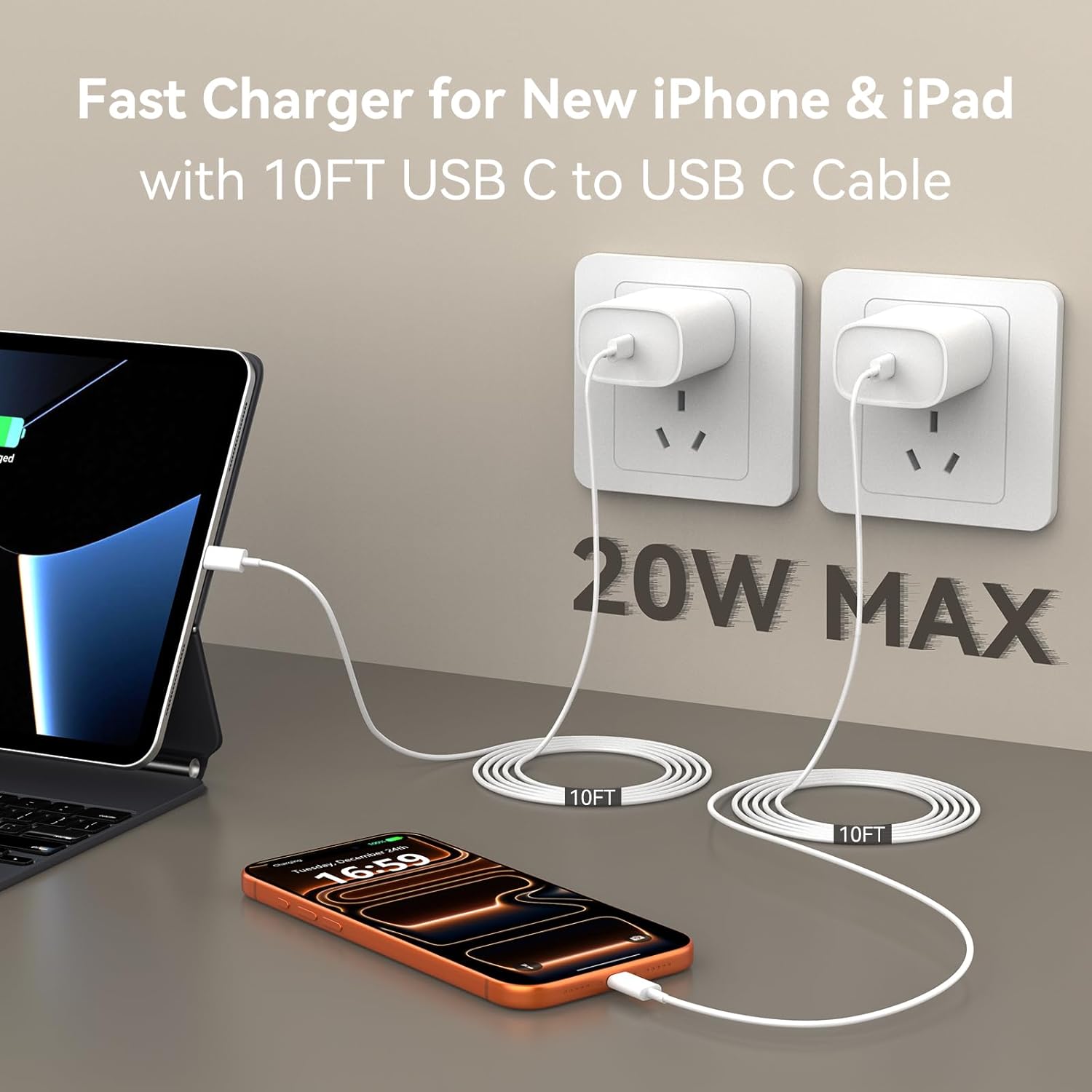 Thumbnail 2 de iPhone 17 Charger 10 ft Fast Charging