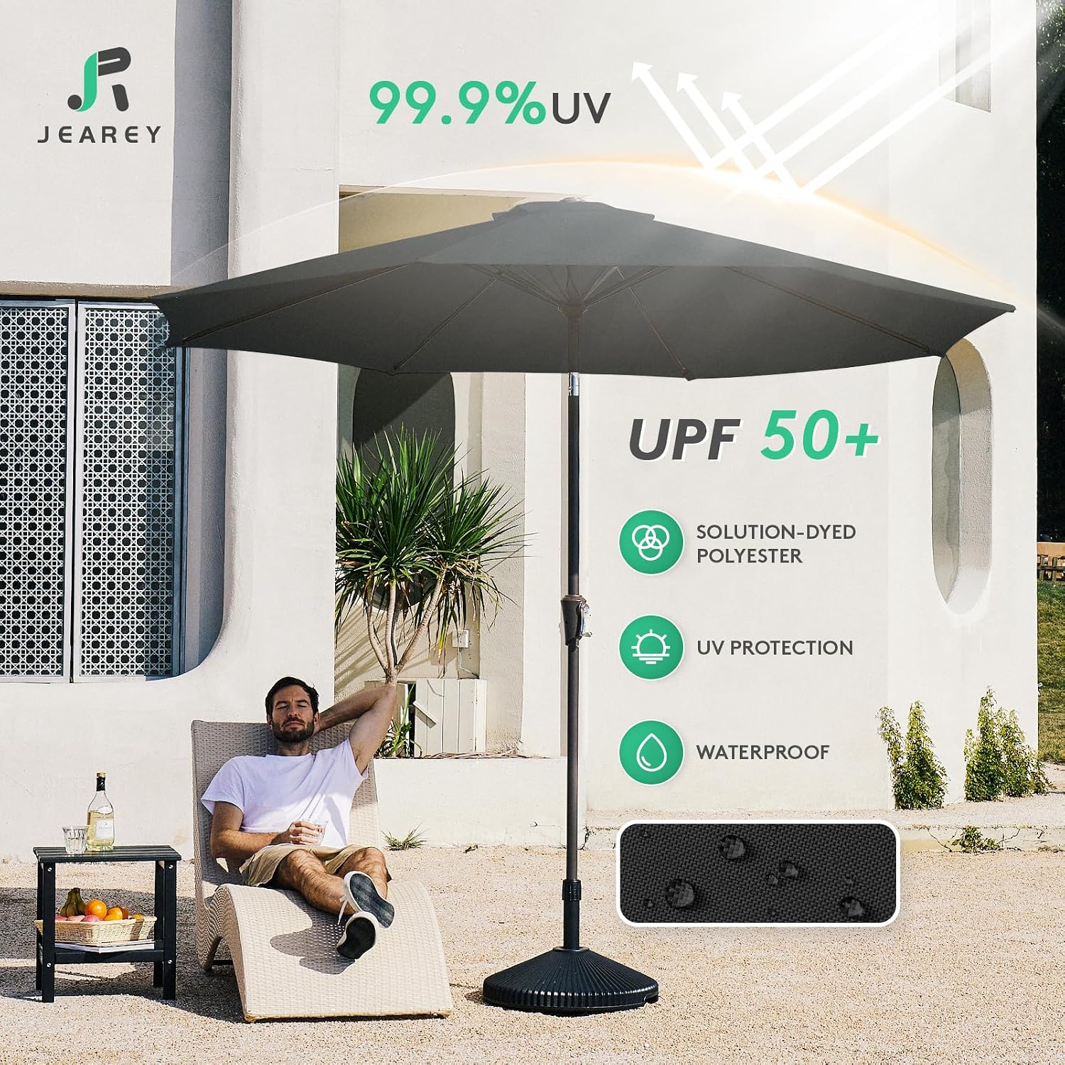 Detalle de JEAREY Patio Umbrella 10-Foot