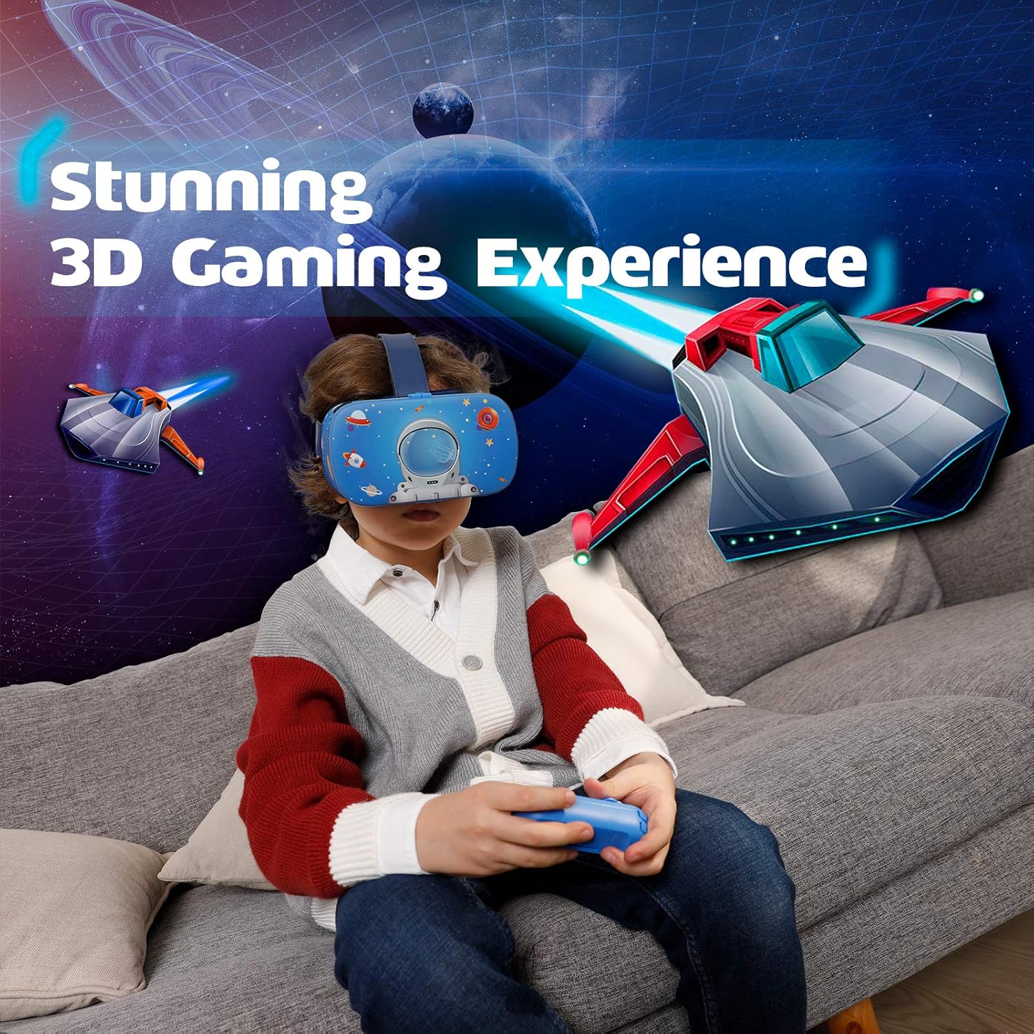 Thumbnail 5 de DESTEK V5 VR Headset for Kids (Ages 5–15) with 110° HD Lenses & Bluetooth Phone Controller