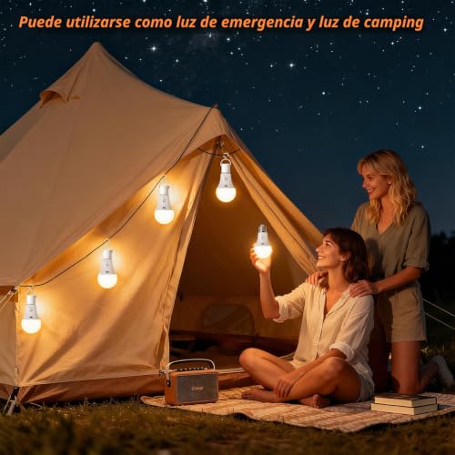 Thumbnail 7 de Ketom Bombilla Recargable E27 con Mando (2 piezas) – LED USB, regulable y portátil