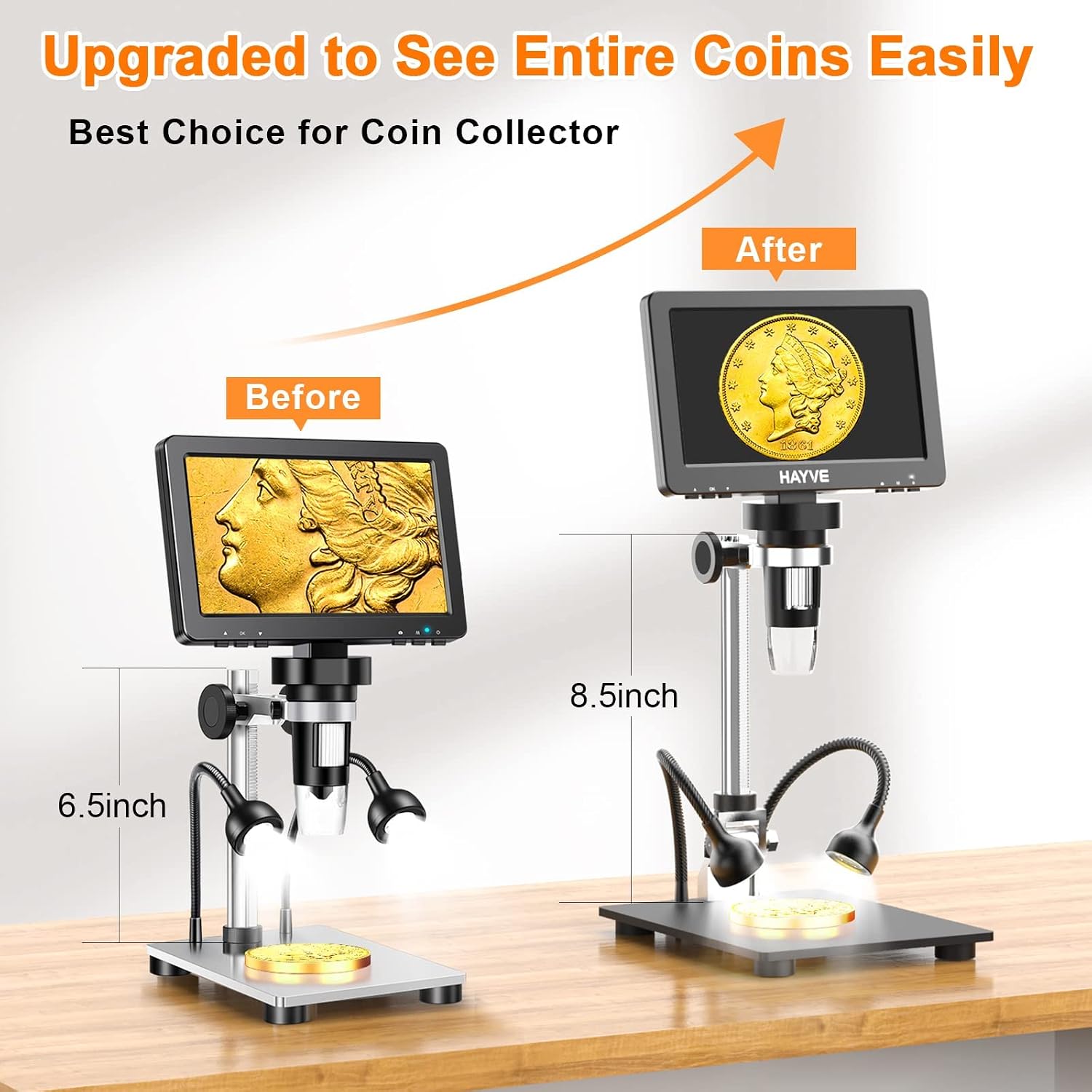 Thumbnail 2 de Digital Microscope 16MP 1200X with 7" IPS screen