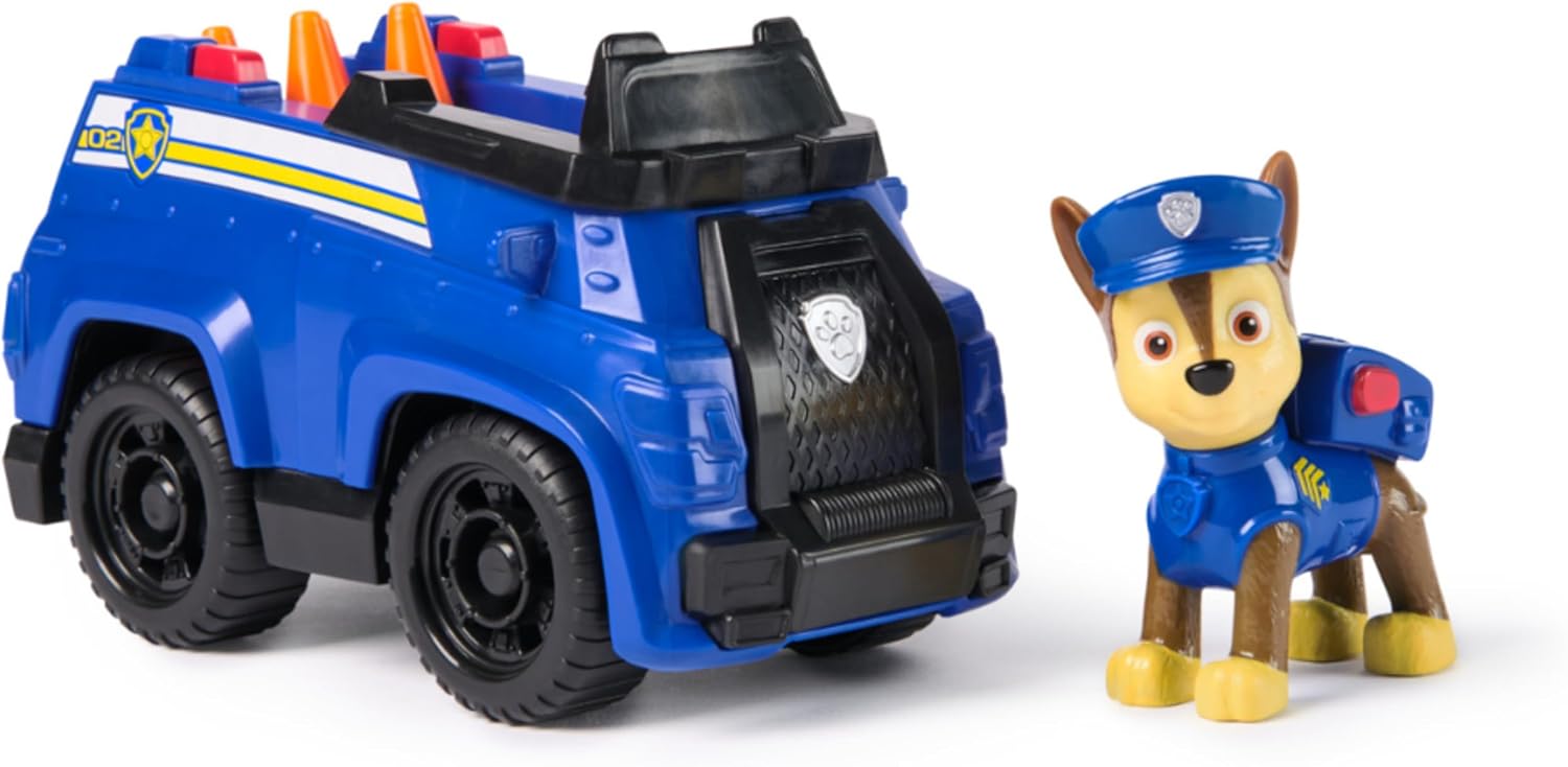 Detalle de Paw Patrol Pat Patrouille – Véhicule figurine Chase (voiture de police) en plastique recyclé