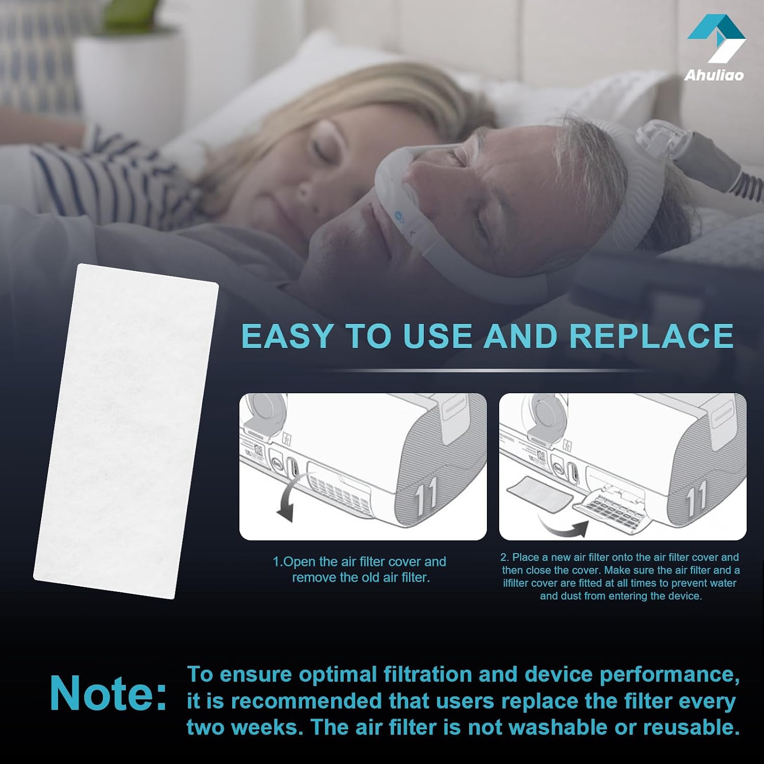 Detalle de ResMed AirSense 11用交換フィルター 60個入り ポリエステル不織布製