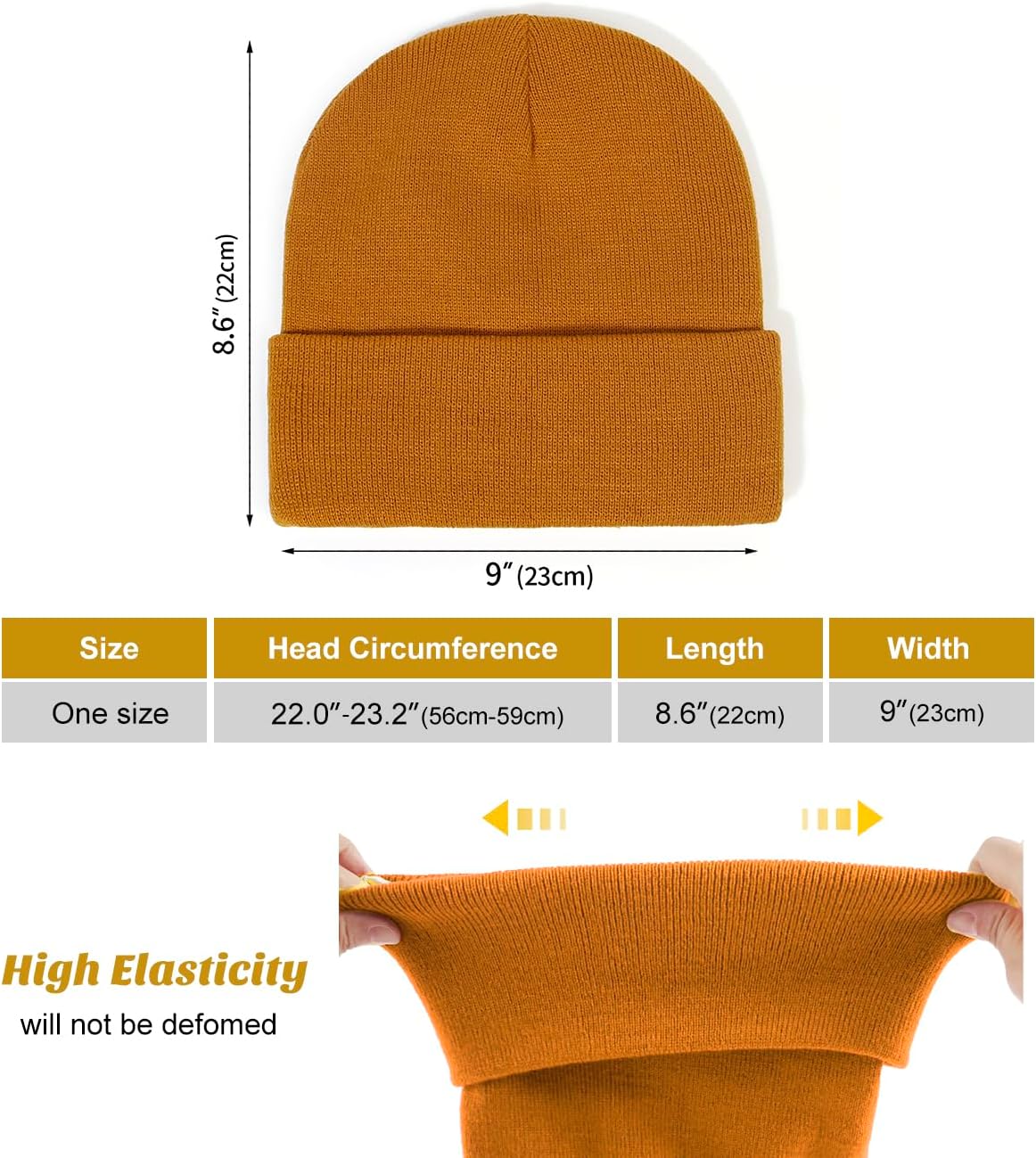 Thumbnail 5 de Malaxlx satin-lined knit beanie hat for winter – soft acrylic slouchy cuffed skull cap