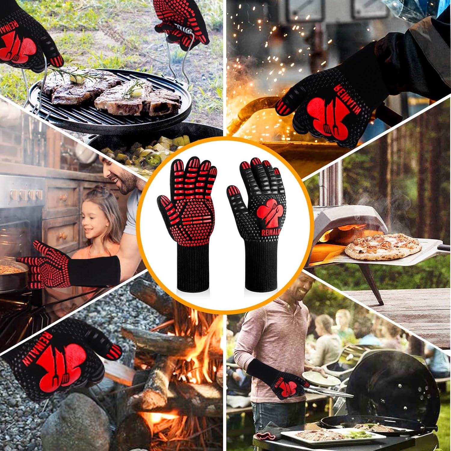 Thumbnail 6 de Reinalin Guanti da barbecue resistenti a 800°C