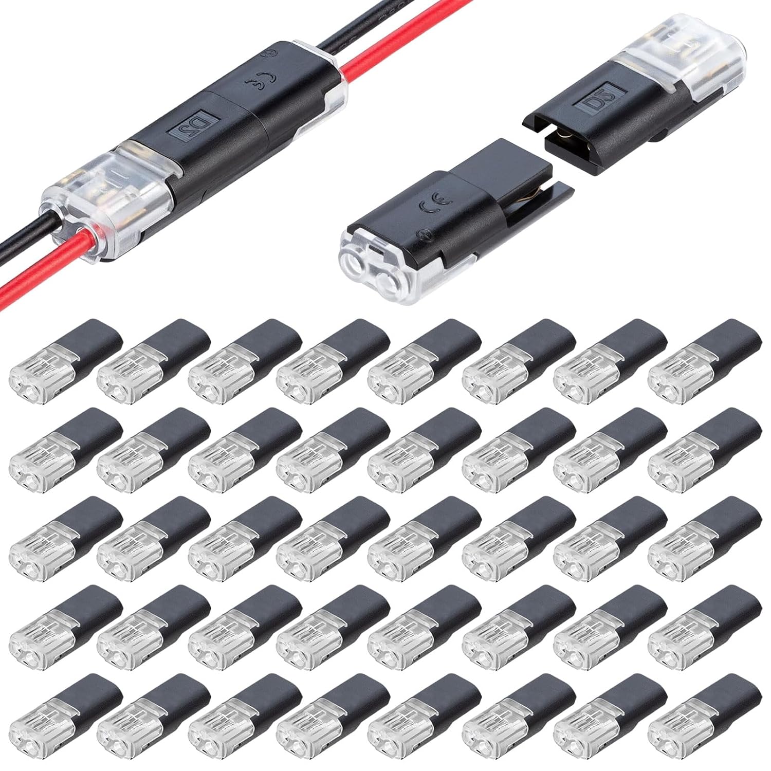 Detalle de 40 Stück 2-polige wasserdichte Auto-Kabelverbinder (2 Pin) für 18–22 AWG, steckbar