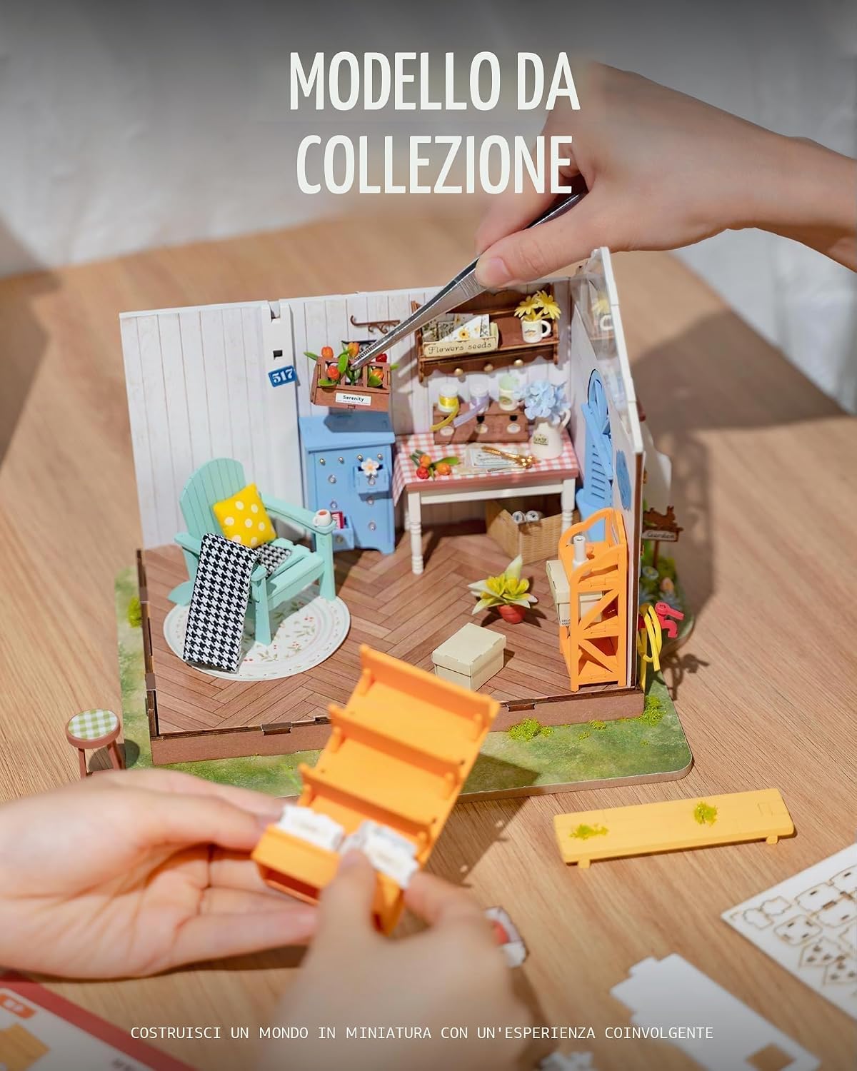 Detalle 2 de ROWOOD Kit Casa Delle Bambole – Casa Da Giardino in Legno, 1:20, DIY, Regalo Creativo