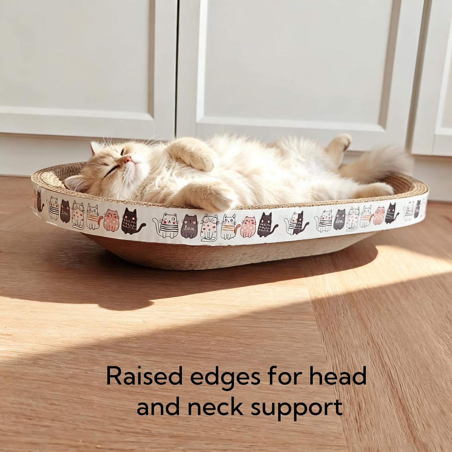 Thumbnail 2 de Spindro 2 Pack Oval Cardboard Cat Scratcher Beds (Large) – Indoor scratcher & lounge nest