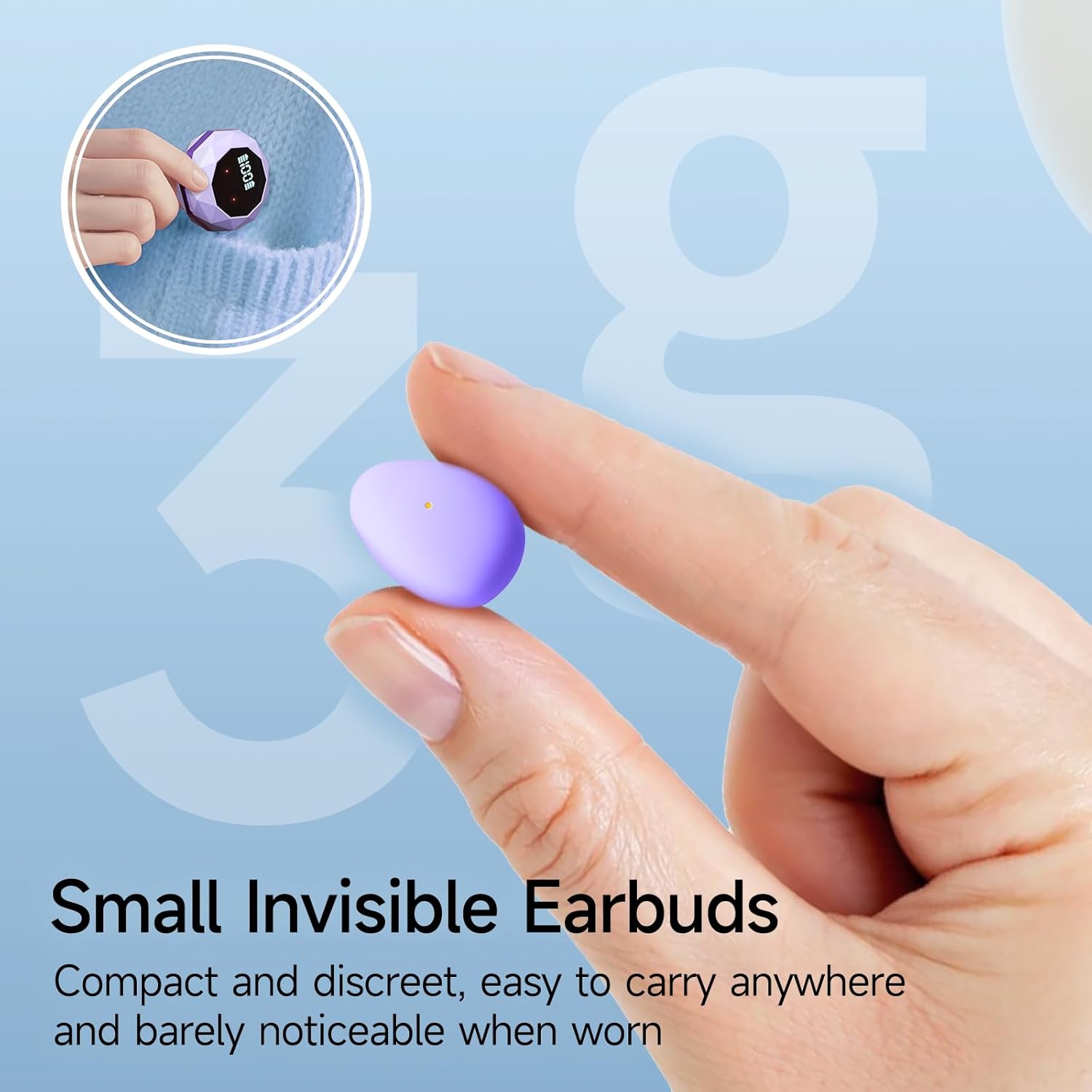 Thumbnail 4 de sunvito Wireless Headphones for Sleeping (Purple) — Compact Side-Sleeper Earbuds with IPX6, Bluetooth 5.4