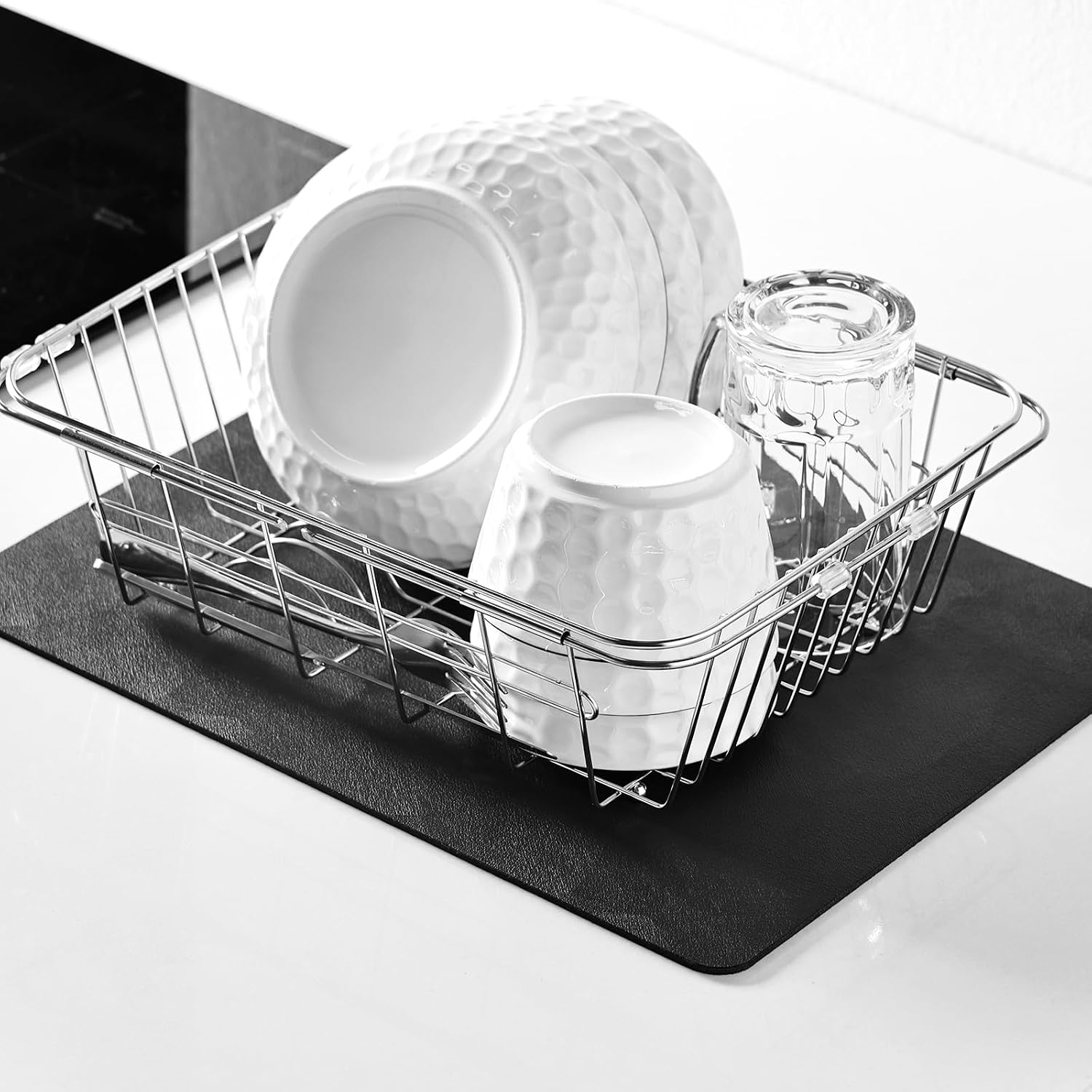 Thumbnail 6 de KitchenRaku tappetino per macchina caffè 40x50 cm: scolapiatti assorbente da cucina (nero)