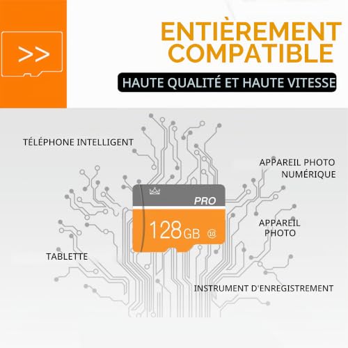 Detalle de gzpddu 128Go Carte mémoire micro avec Adaptateur – Lot 2