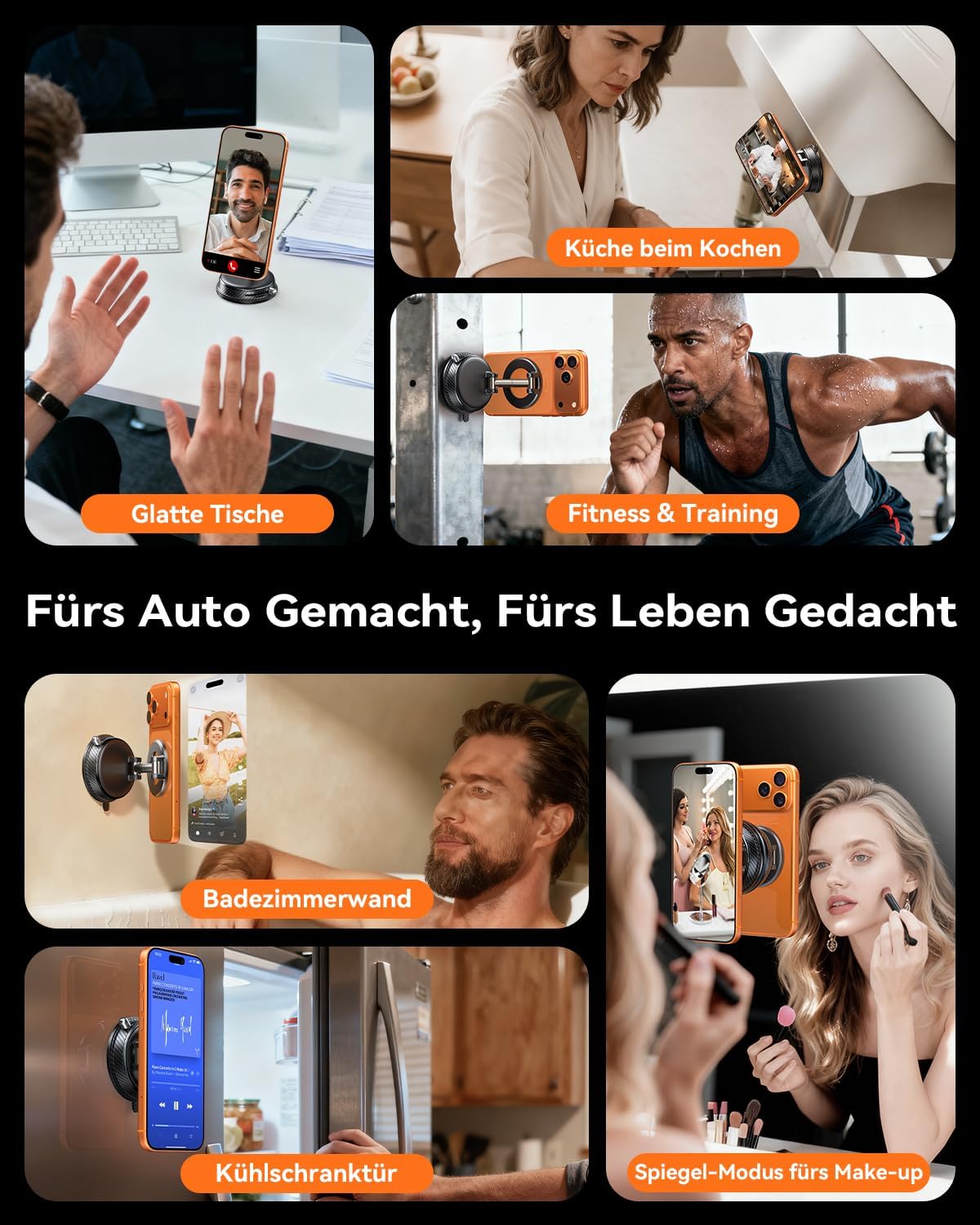 Thumbnail 6 de Peerock MagSafe Auto-Halterung: Nanogel-Vakuum mit 360° Drehung, 30 kg Haltekraft und 2800 gf Magneten