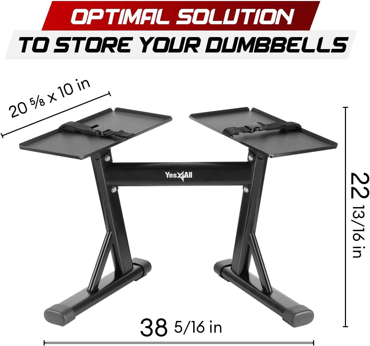 Detalle de Yes4All Dumbbell Stand, 160 lb Capacity