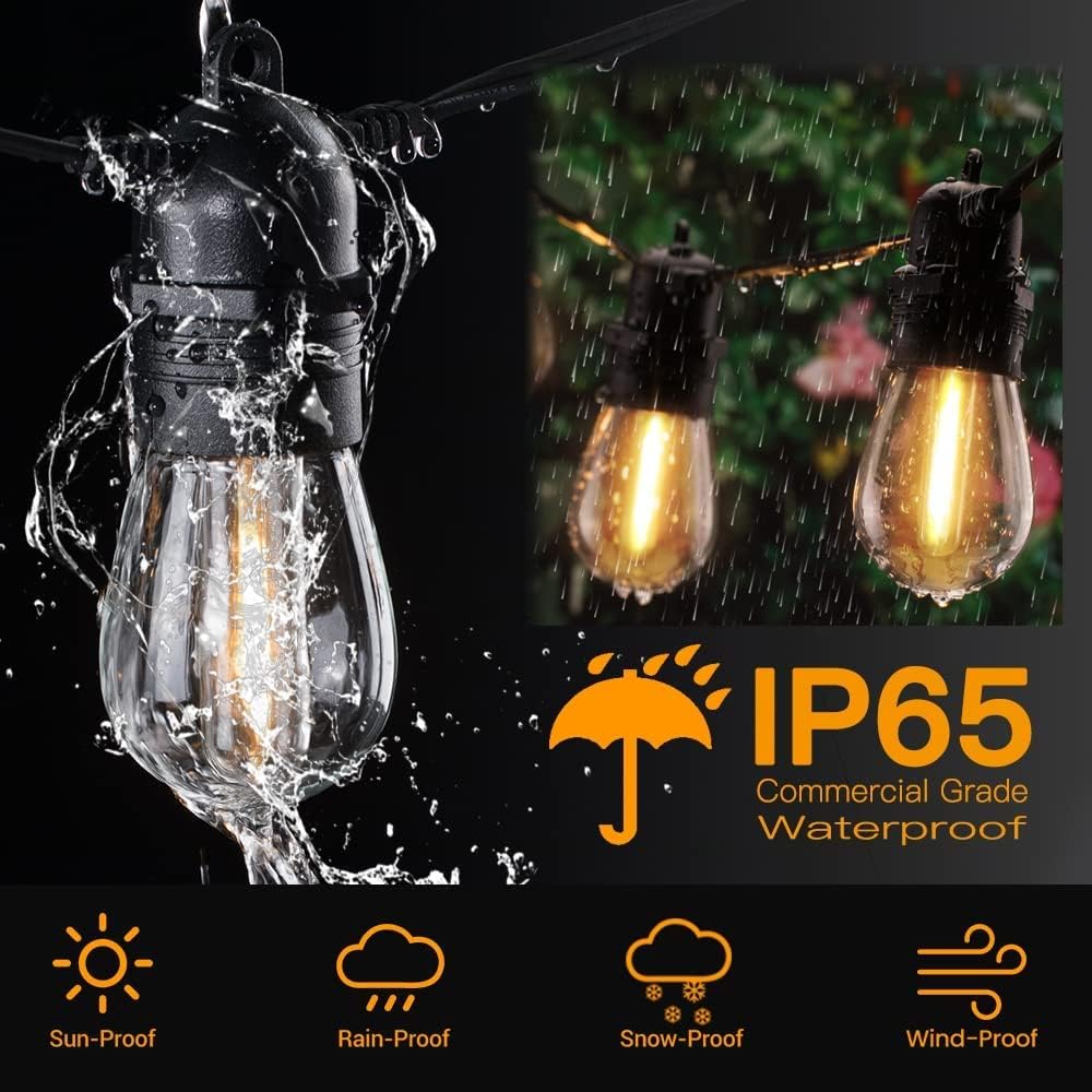 Thumbnail 1 de GlobaLink catena luminosa da esterno LED collegabile S14 con 15+1 lampadine infrangibili IP65, bianco caldo