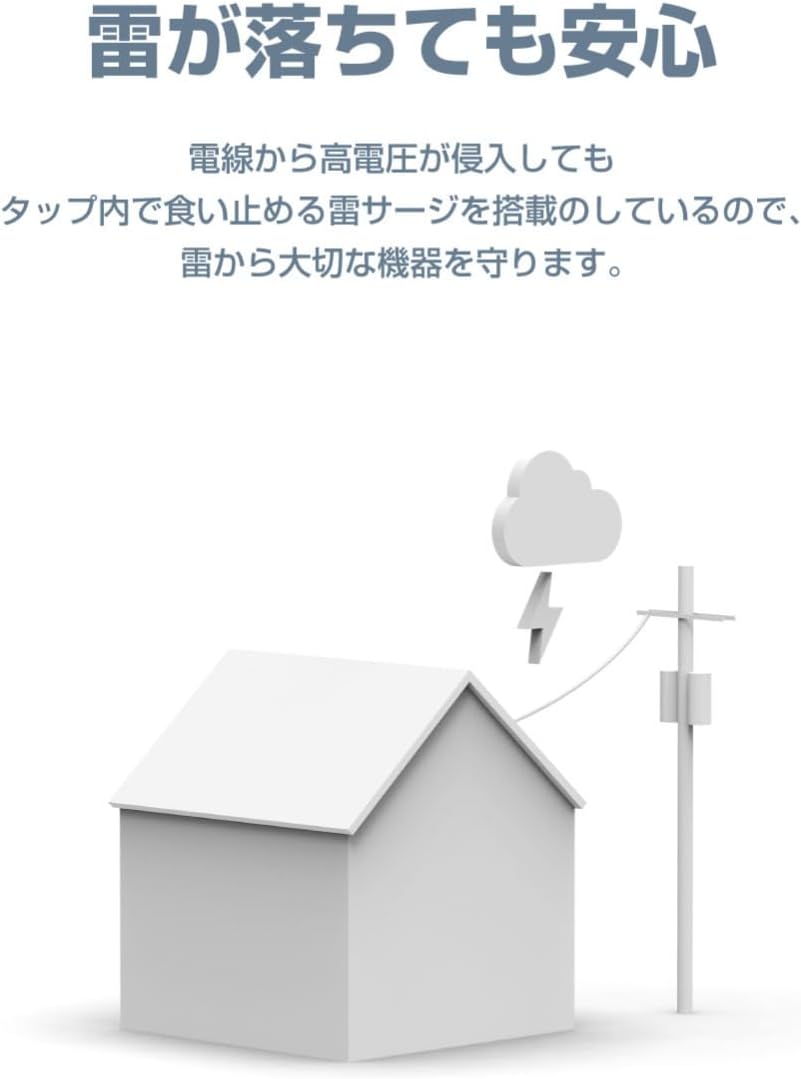 Thumbnail 5 de エレコム ECT-3325BK VESA取り付け電源タップ 8個口・2.5mコード・雷ガード