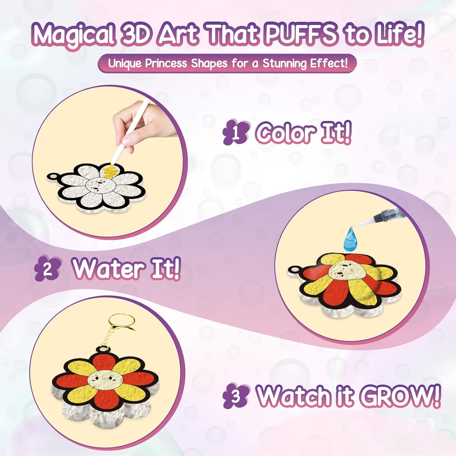 Detalle 2 de ZHFEIIRU 3D Art Kit Aqua Puffs Princesses