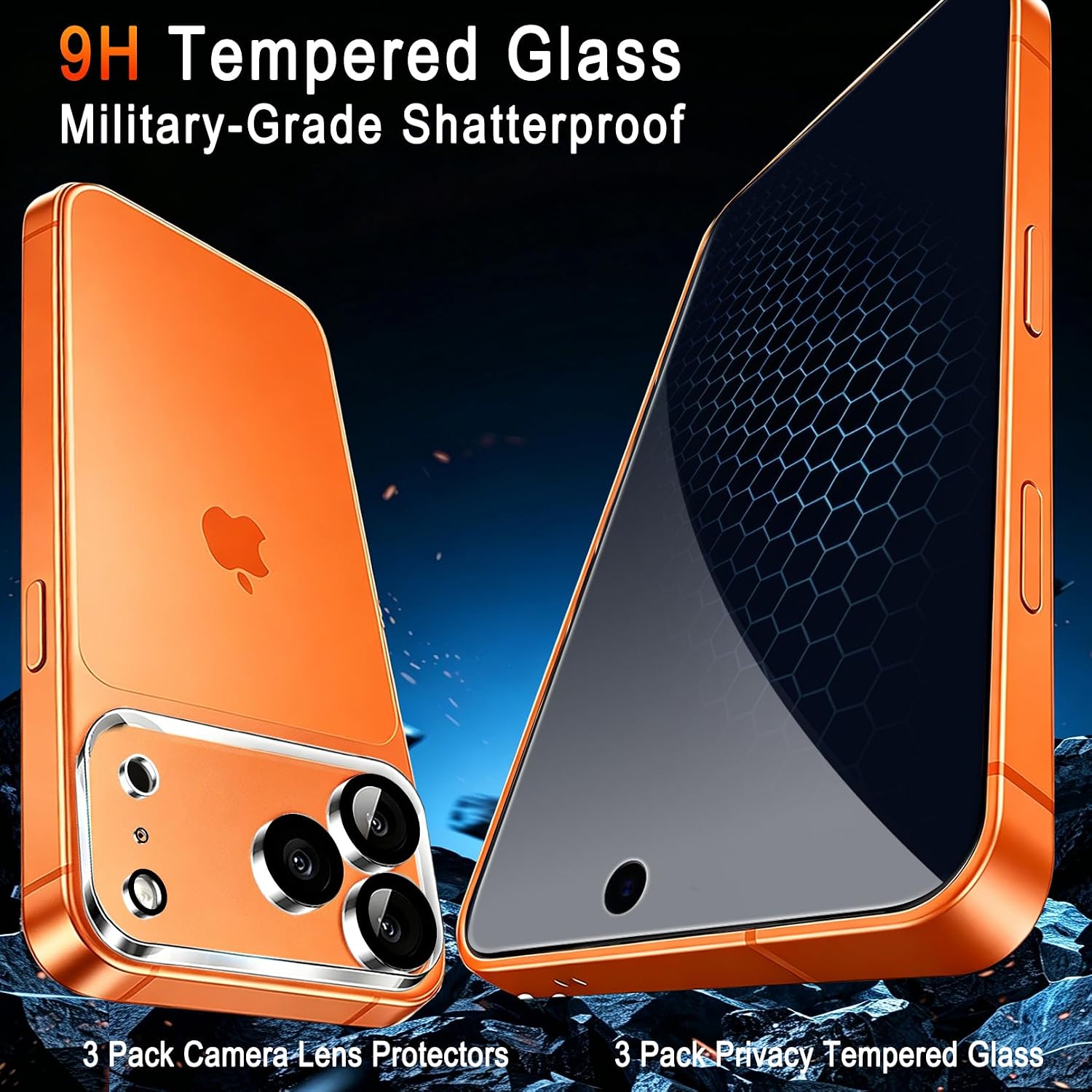 Detalle de TZGZT 3 Pack Privacy Screen Protector for iPhone 17 Pro Max