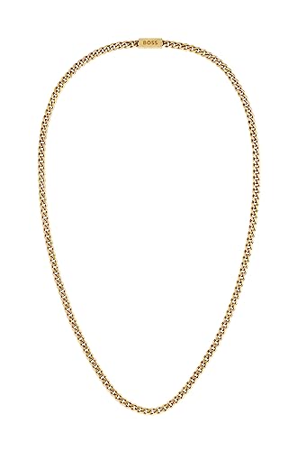 Detalle de BOSS Jewelry Men's Chain for HIM Collection Necklace in Yellow Gold IP – 61cm (Model 1580173)